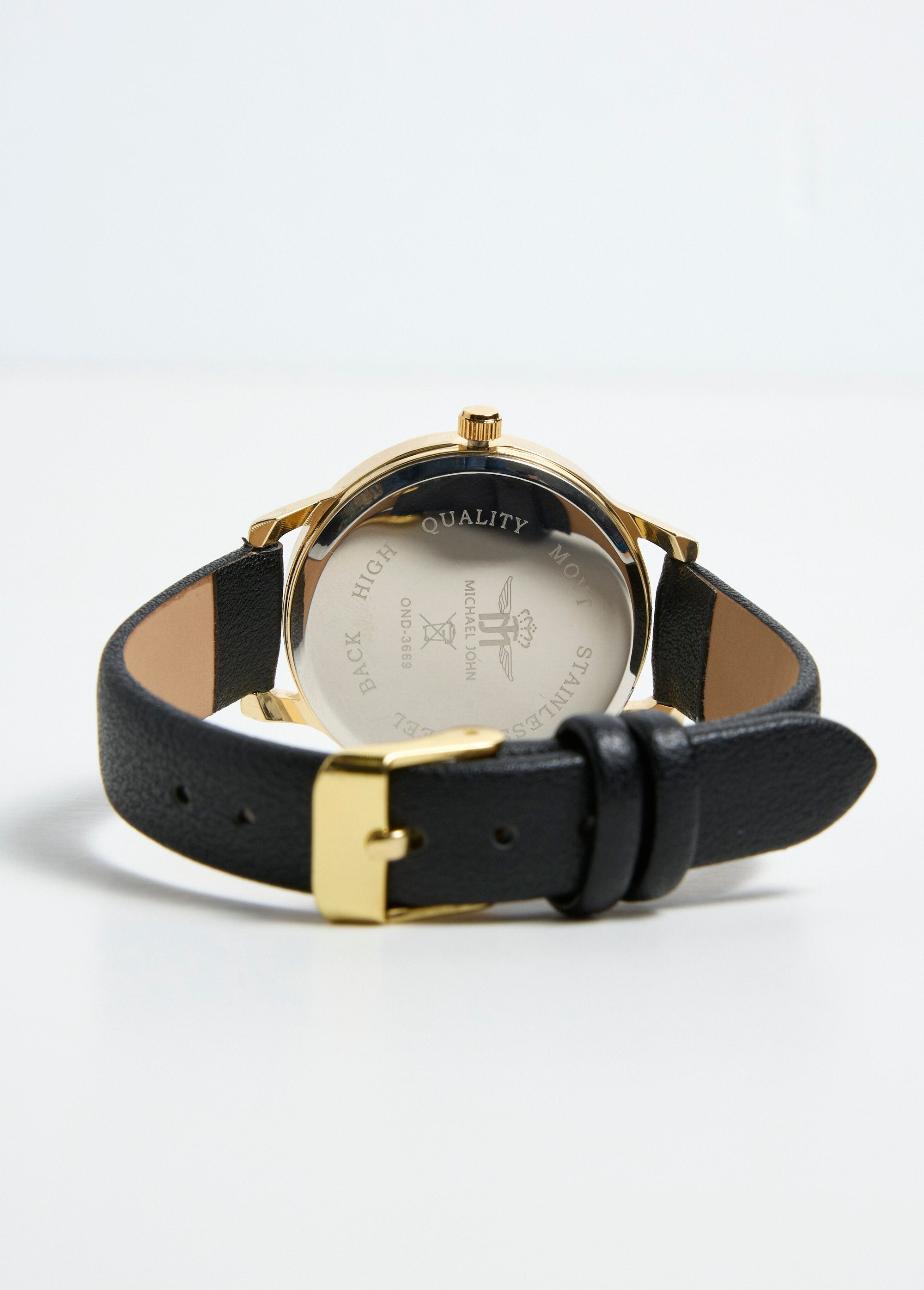 Rond_roestvrijstalen_horloge_met_imitatieleren_band_Noir_DE2_slim