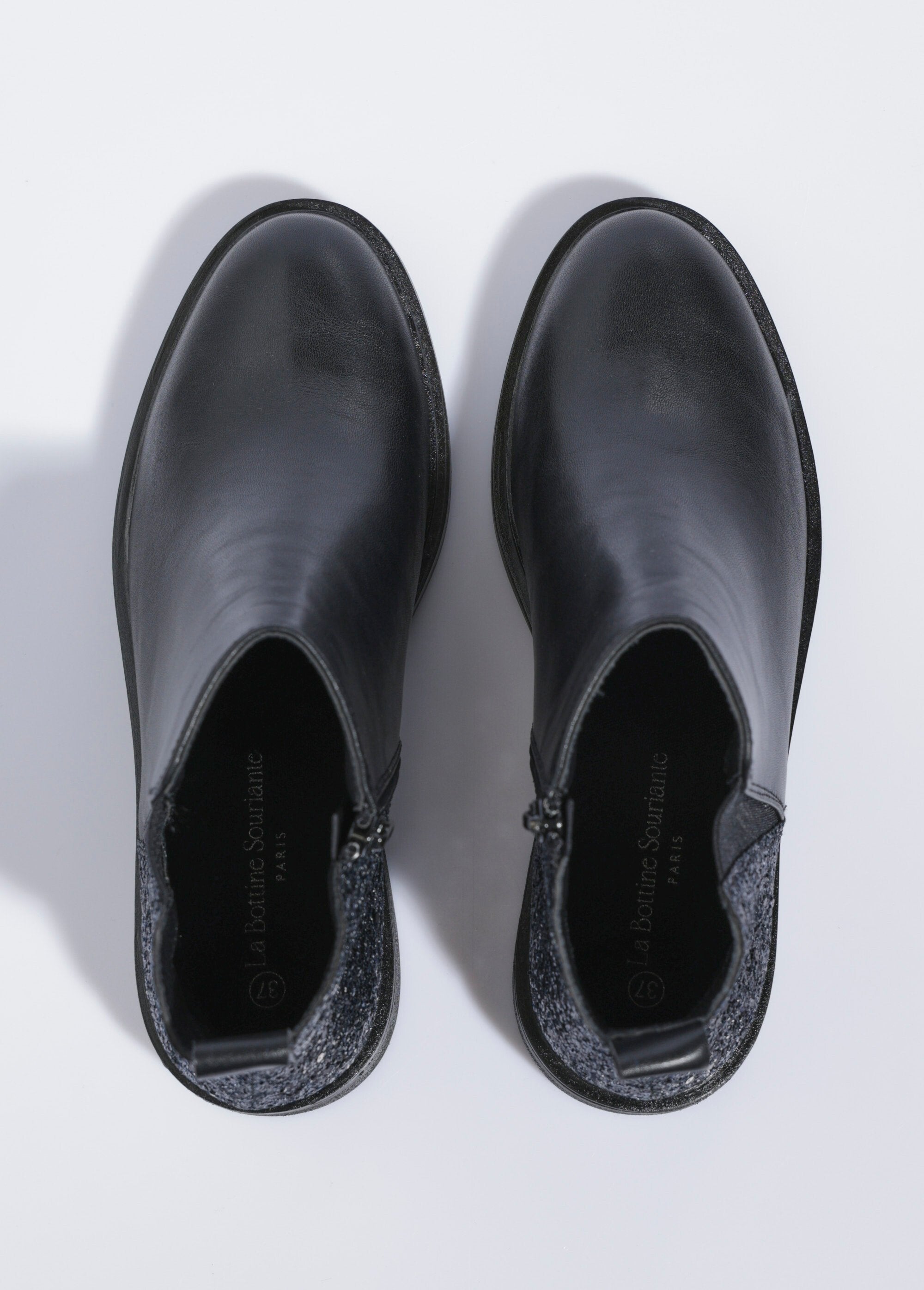 Chelsea_laarzen,_pailletten_hak_detail_Noir_OV1_slim