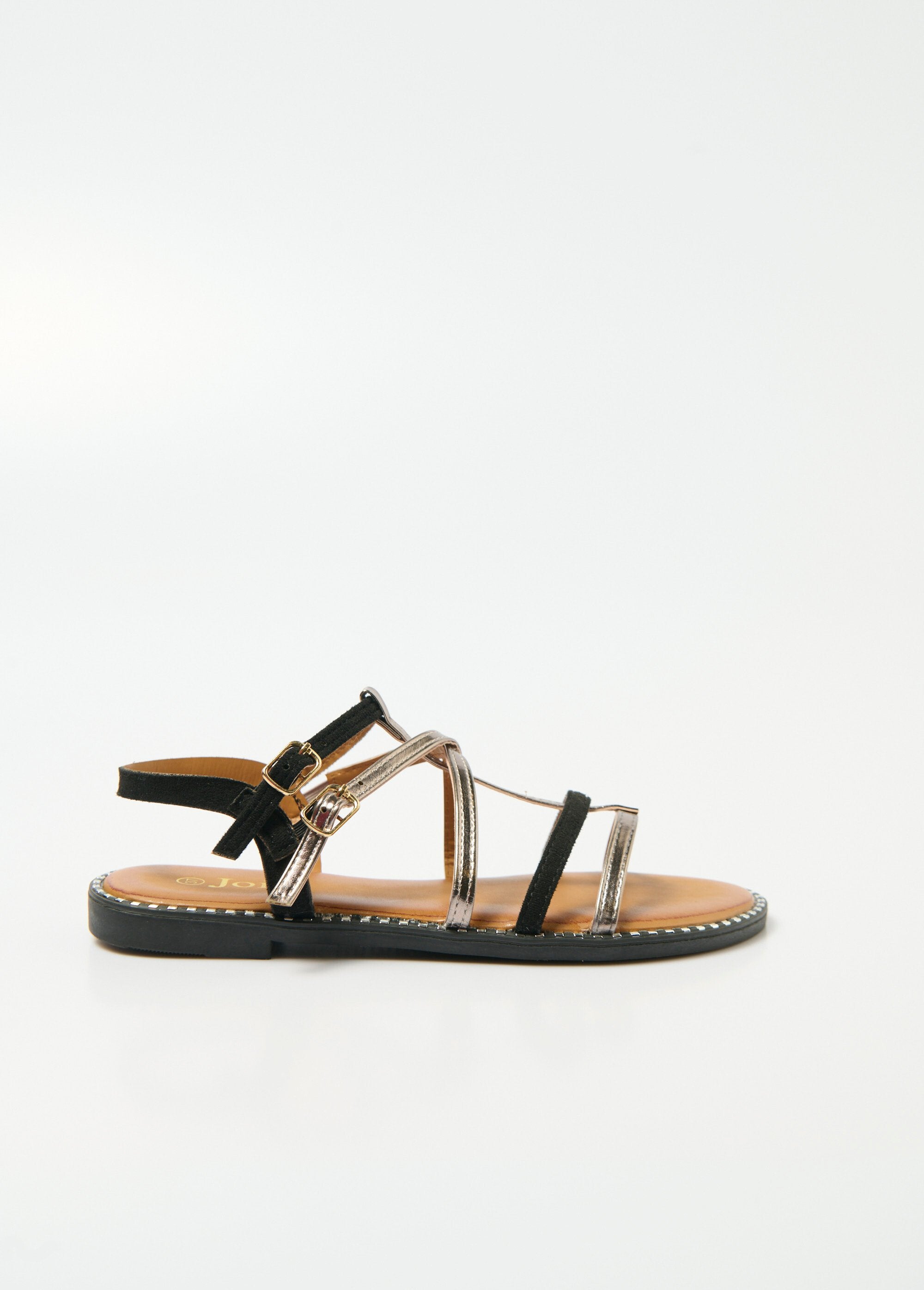 Joia®_-_Tweekleurige_sandalen_met_bandjes_Noir_et_argente_DR1_slim