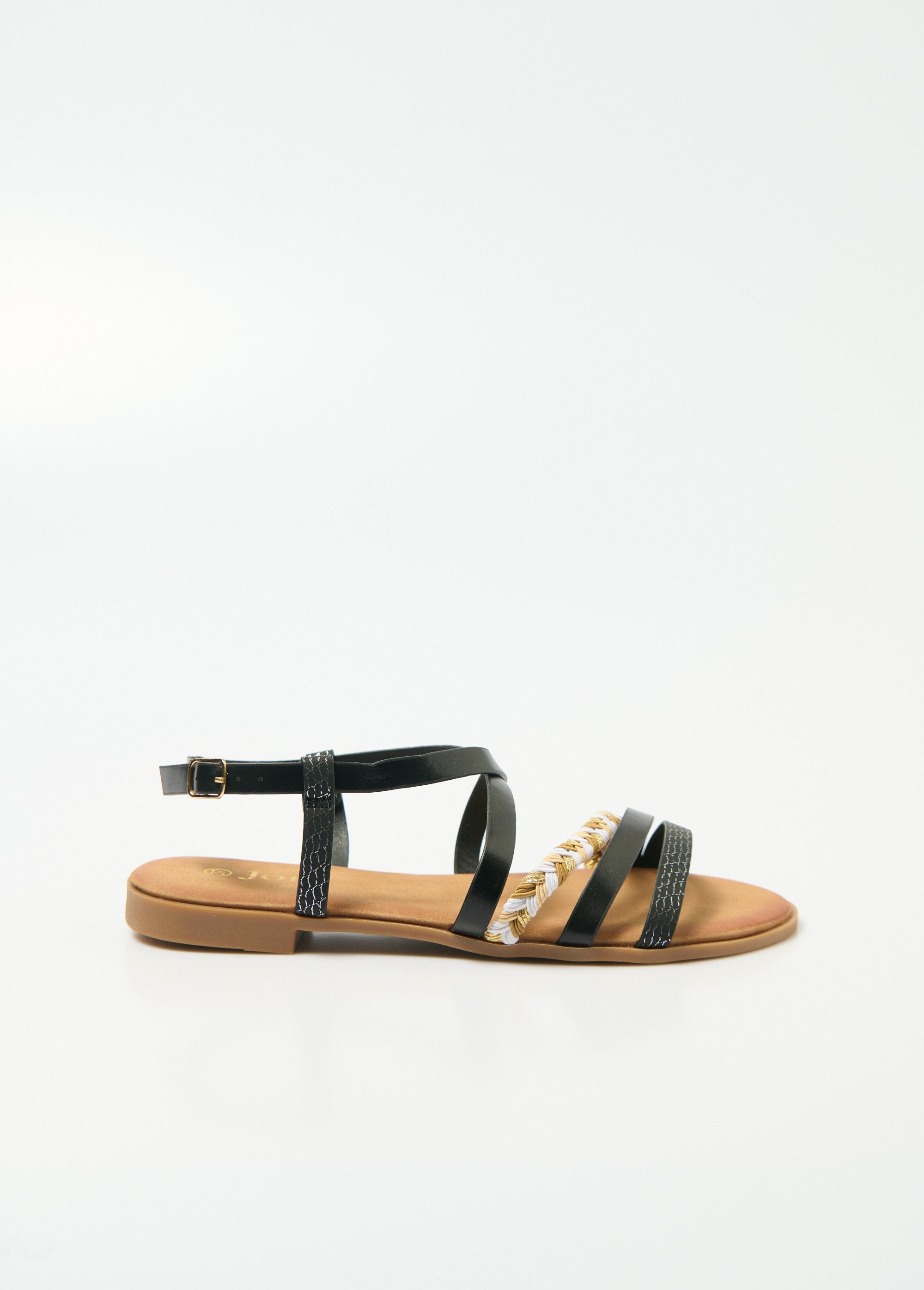 Joia®_-_Multi-materiaal_sandalen_met_bandjes_Noir_et_argente_DR1_slim