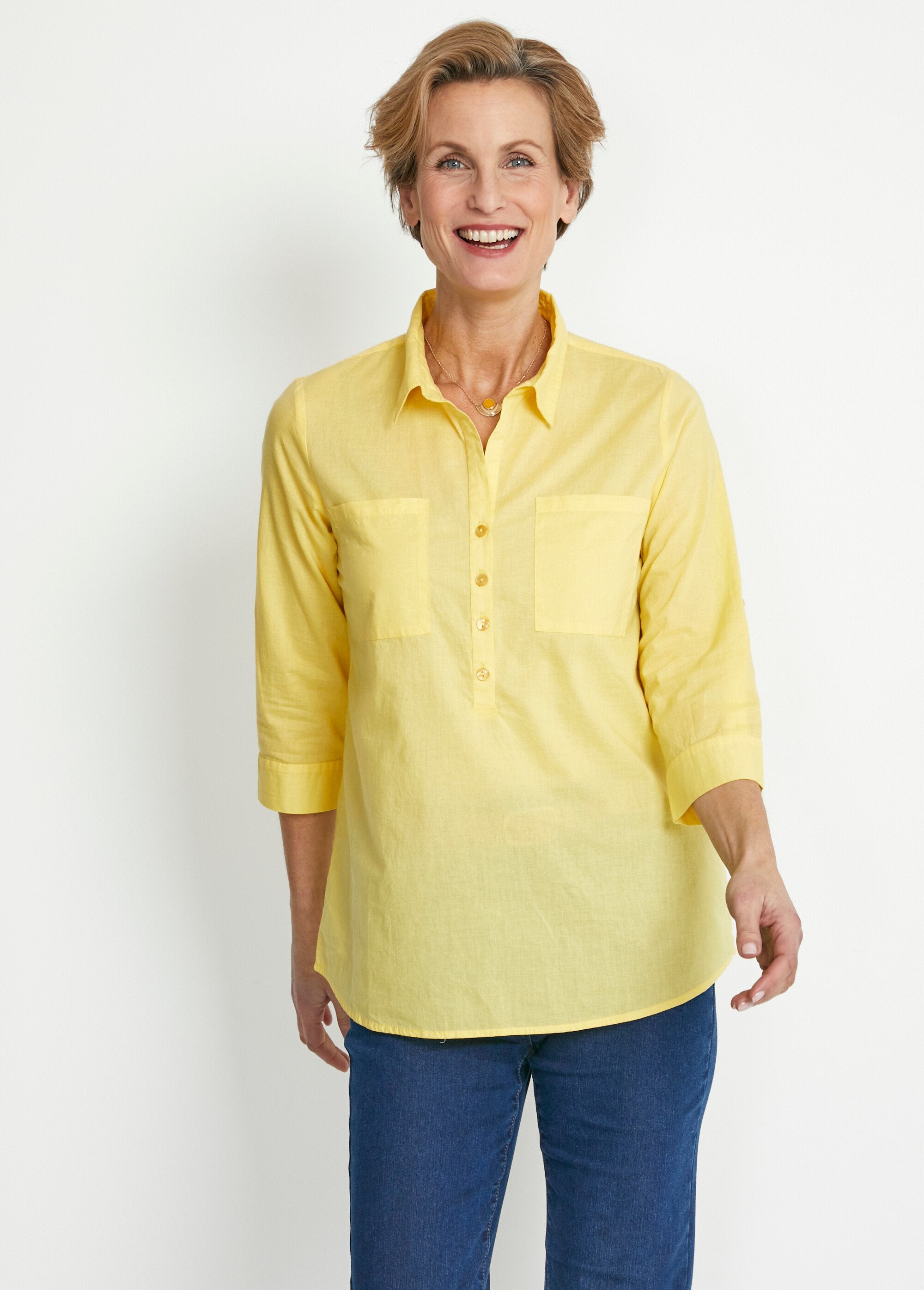 Lange_katoenen_blouse_met_knoopsluiting_Jaune_FA1_slim