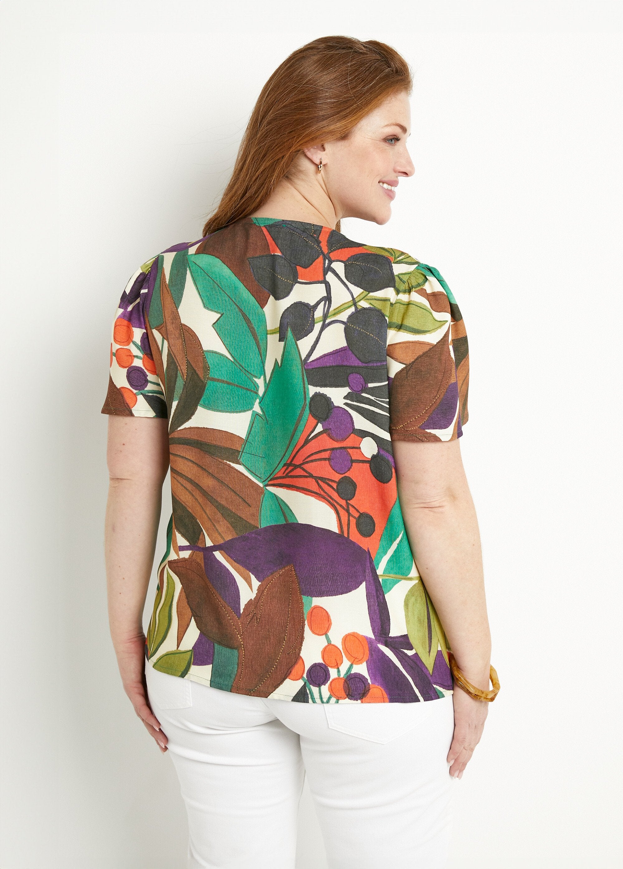 V-hals_blouse_met_korte_mouwen_en_plantenprint_Multicolore_DO1_curvy