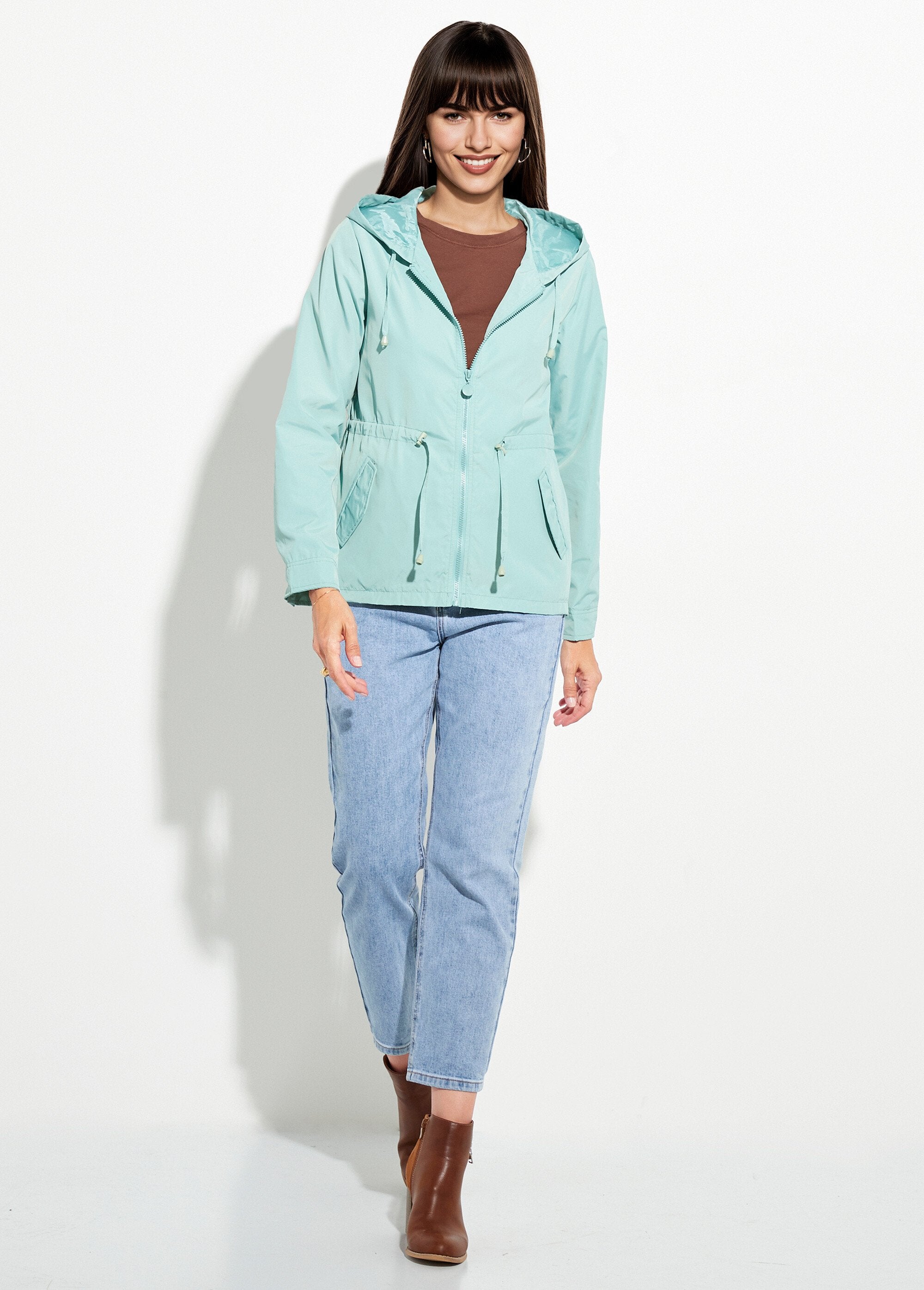 Windjack_met_capuchon_en_strakke_tailleband_Vert_d_eau_SF1_slim