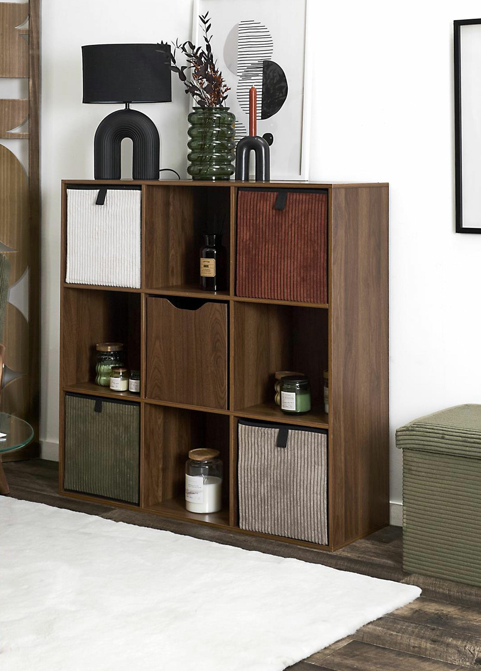 Opvouwbare_opbergkubus_met_materiaaleffect_Bois_fonce_SF1_slim