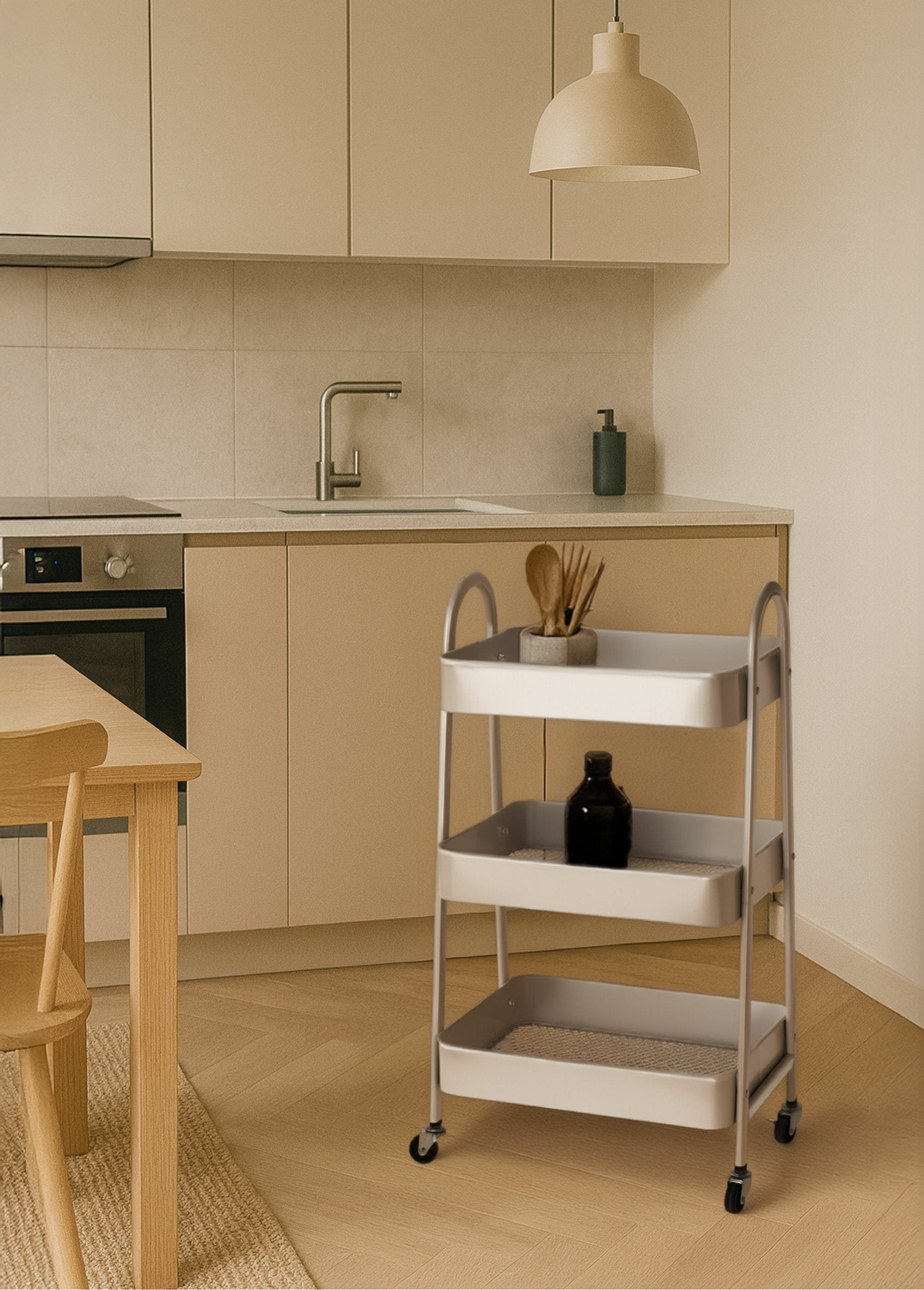 Lichtmetalen_dressoir_op_wielen,_3_niveaus_Taupe_SF1_slim