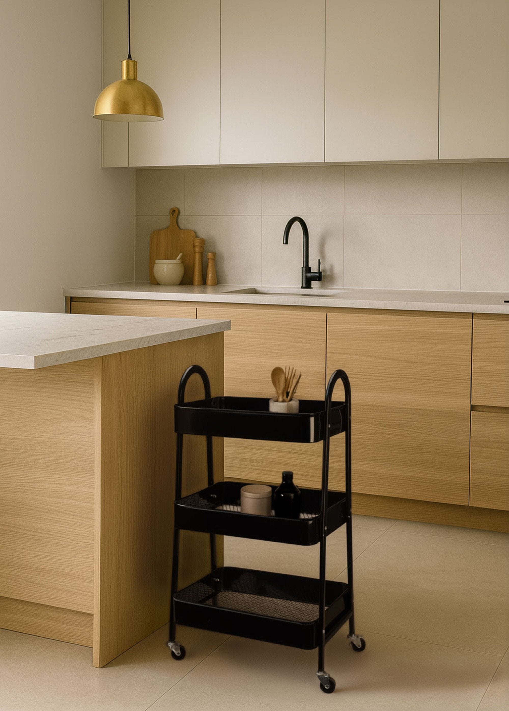 Donker_metalen_dressoir_op_wielen,_3_niveaus_Noir_SF1_slim