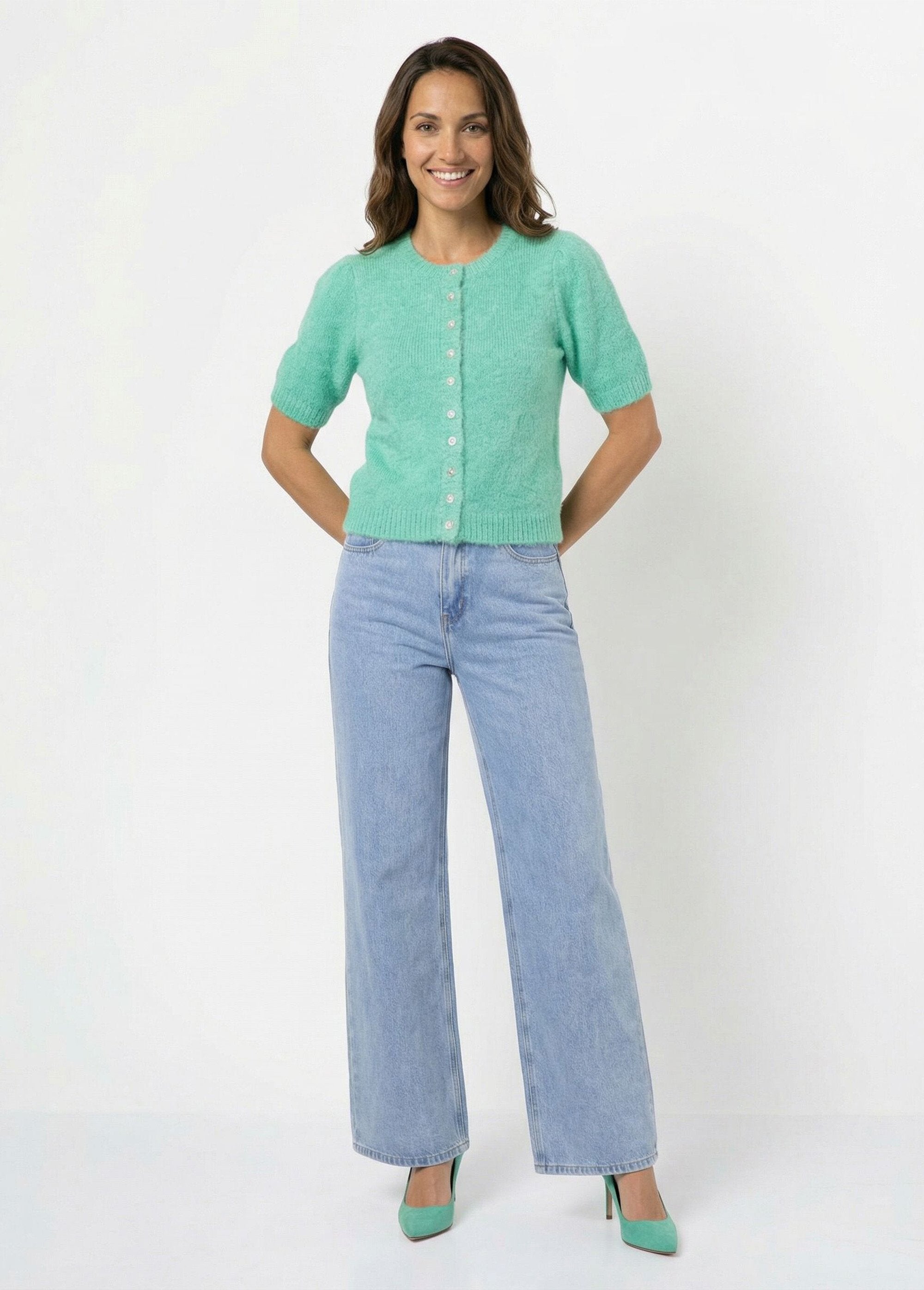 Wollen_vest_met_korte_mouwen_Vert_d_eau_SF1_slim