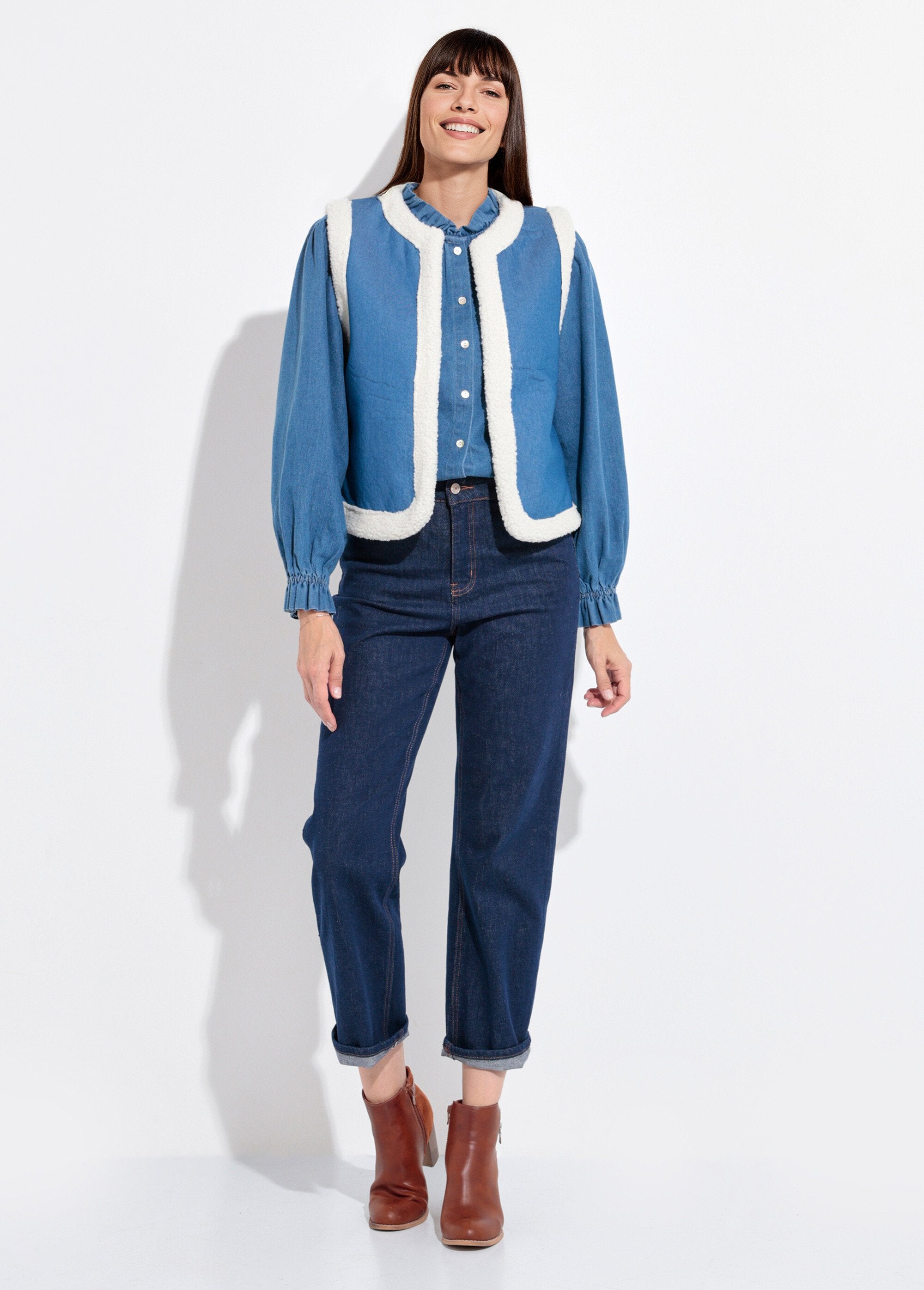 Denim_vest_van_schapenvacht_Bleu_SF1_slim