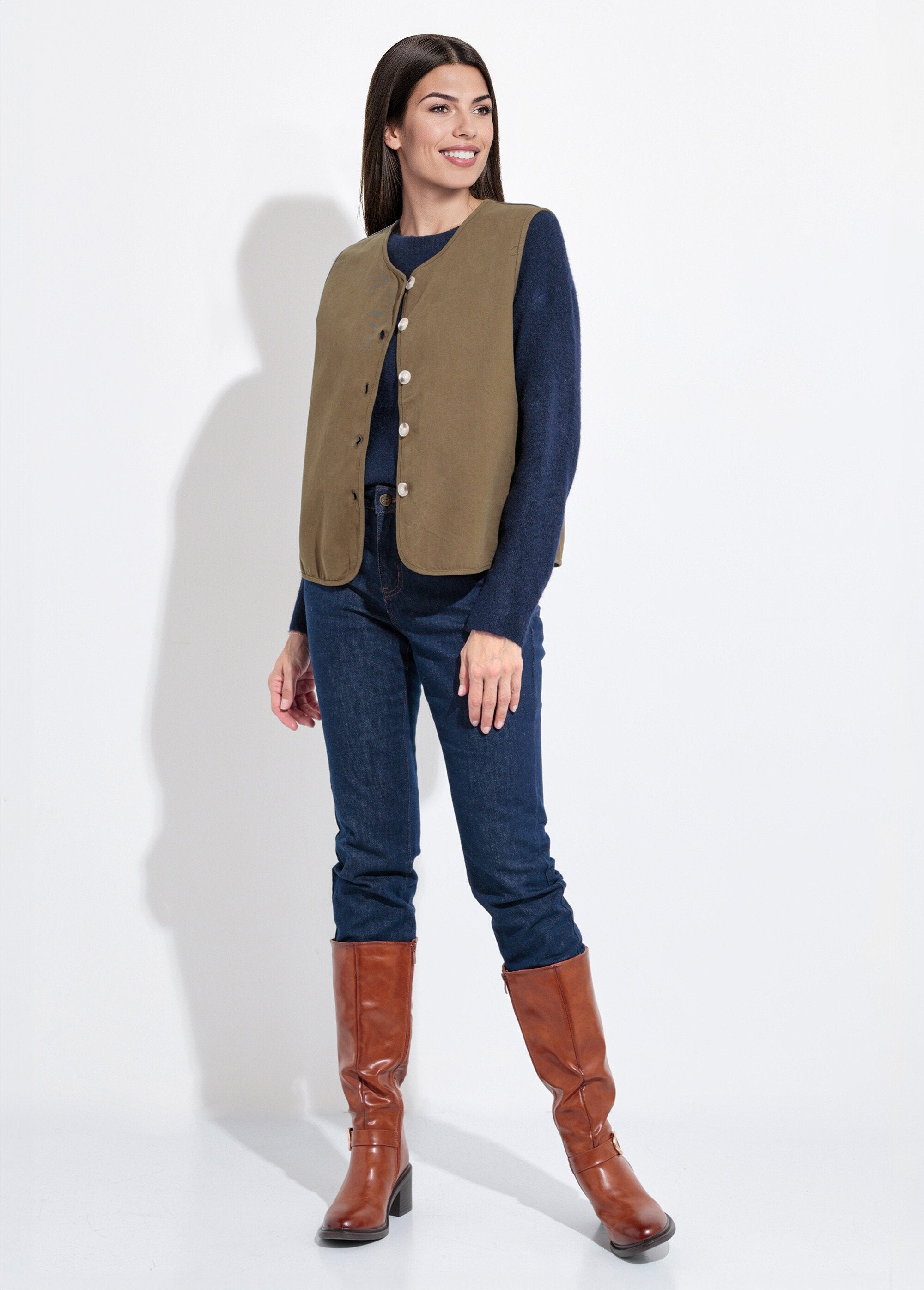 Mouwloos_vest_met_ronde_hals_in_keperstof_Kaki_SF1_slim