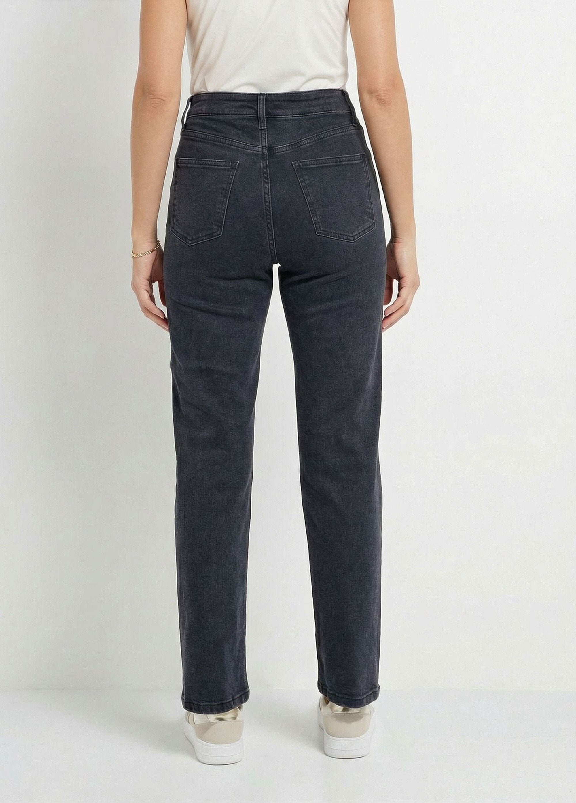 5-pocket_rechte_gekleurde_jeans_met_hoge_taille_Noir_delave_DO1_slim