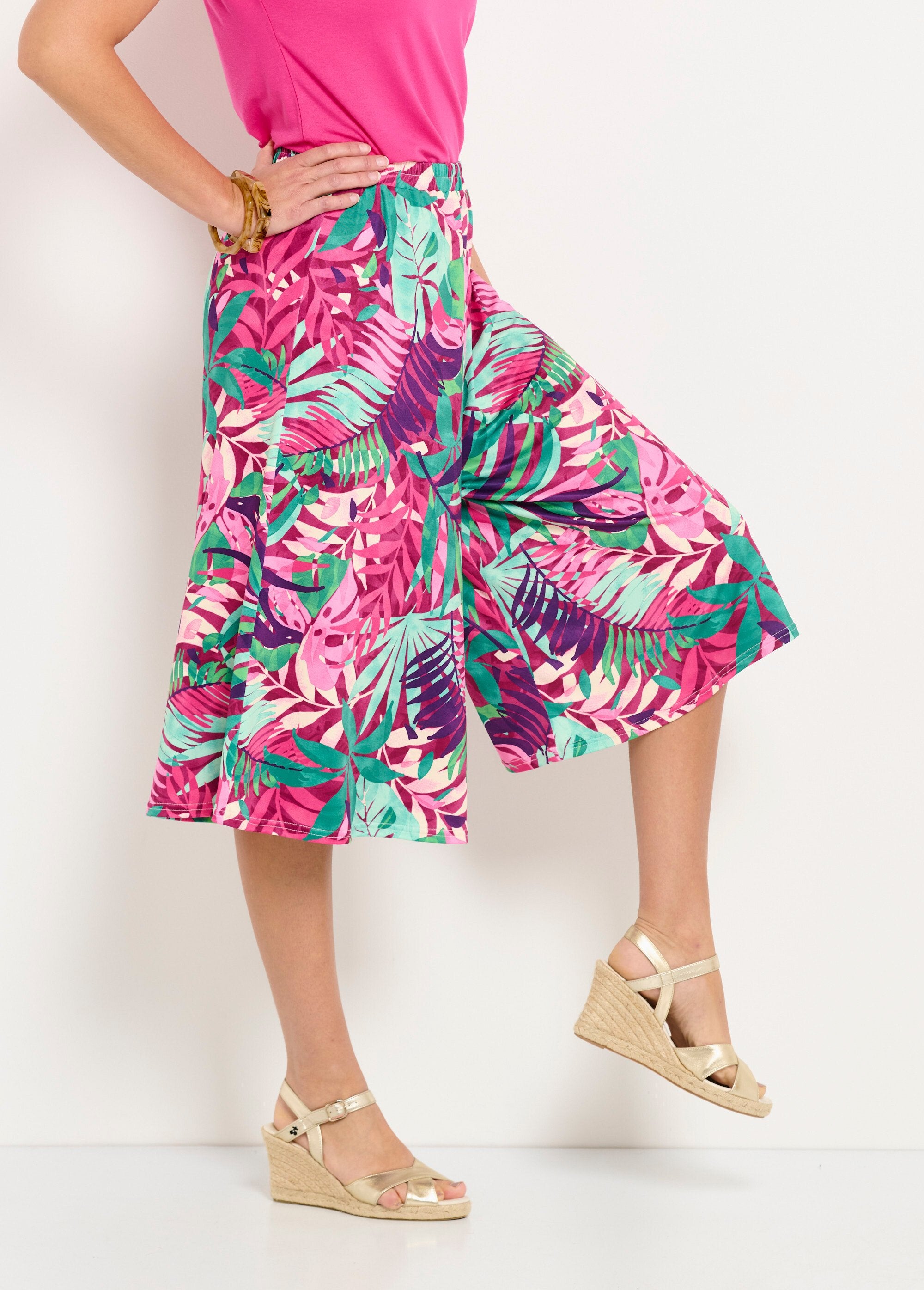 Culottes_met_elastische_taille_en_tropische_print_Multicolore_DR1_slim