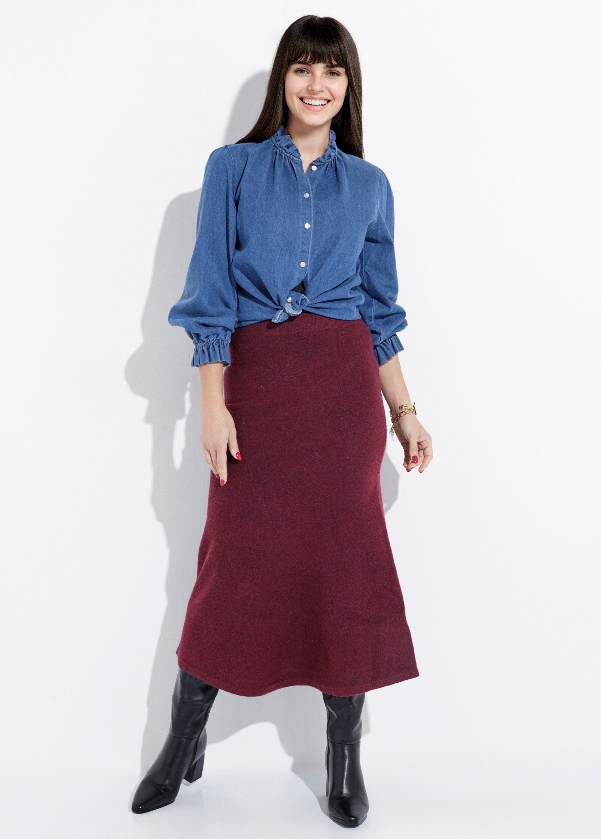 Lange_tulpvormige_gebreide_rok_Bordeaux_SF1_slim