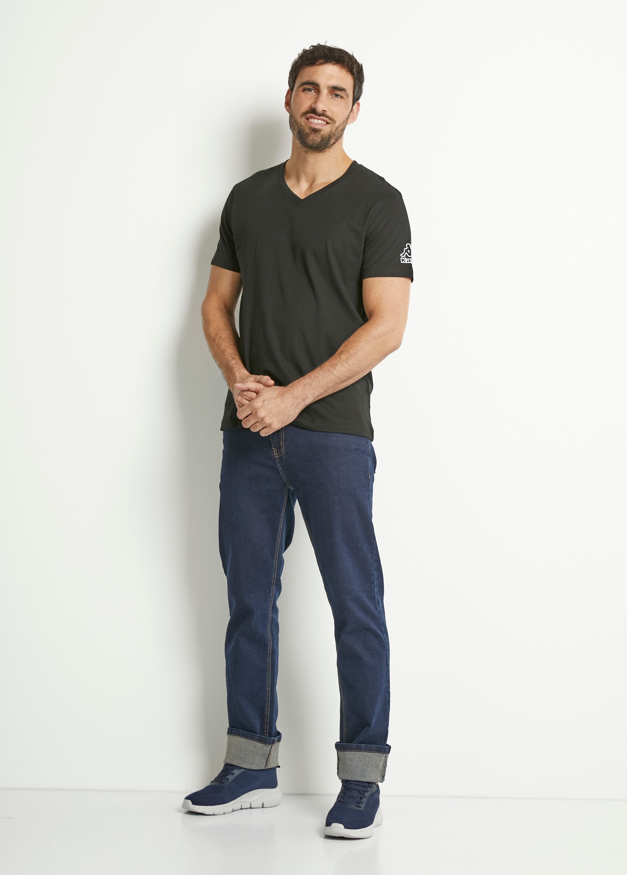 Set_van_2_T-shirts_met_V-hals_en_logo,_transparant_Noir_lot_2_SF1_slim