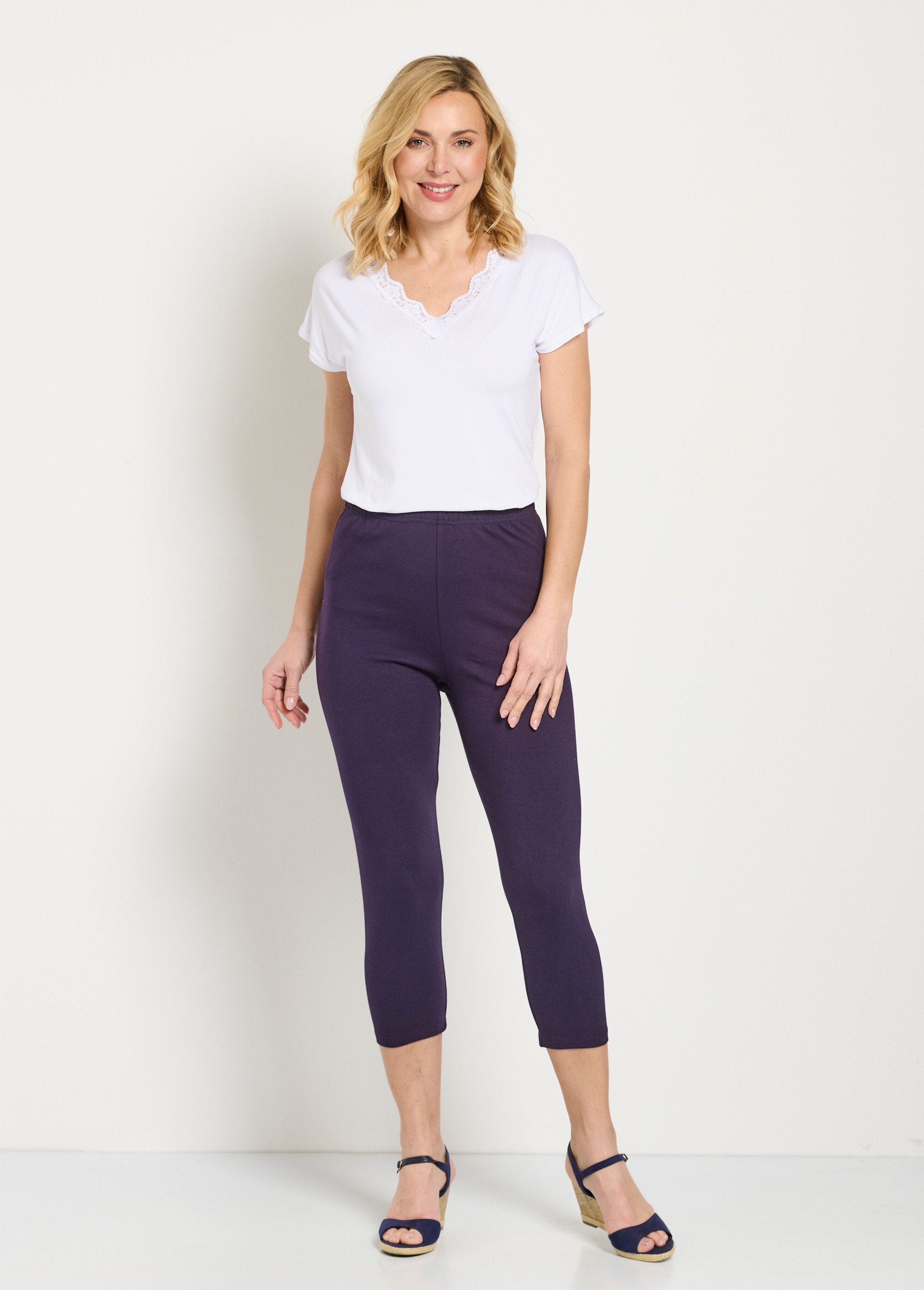 Korte_katoenen_legging_met_elastische_tailleband_Uni_prune_SF1_slim