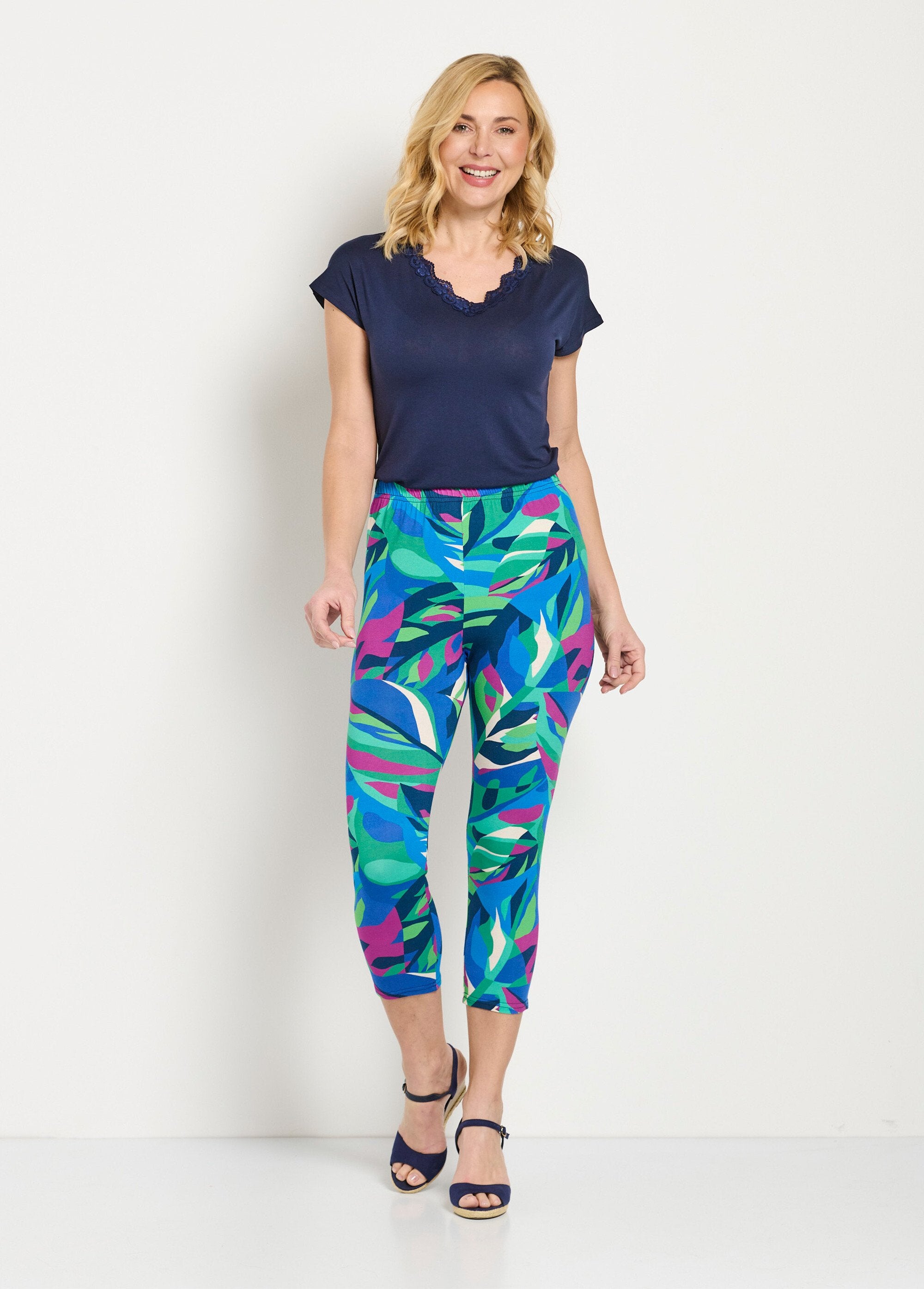 Korte_legging_met_elastische_tailleband_Multicolore_SF1_slim
