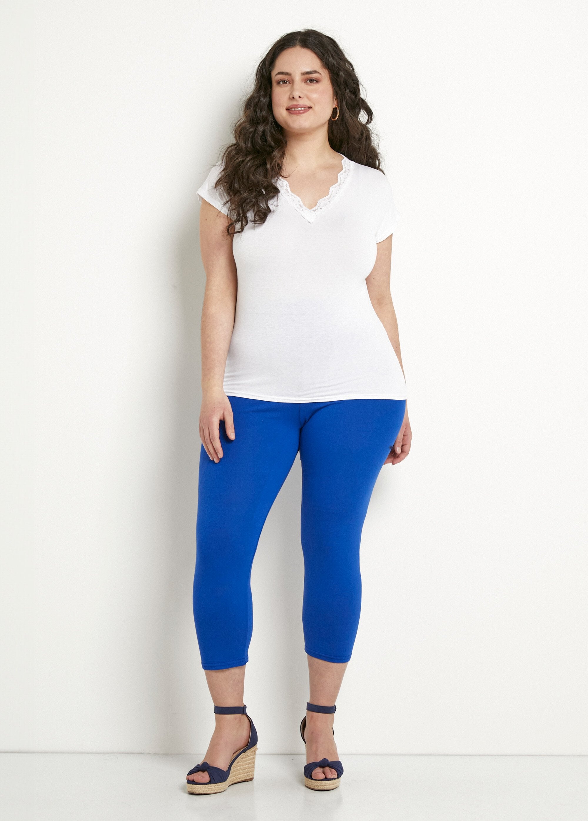 Korte_legging_met_elastische_tailleband_Uni_bleu_SF1_curvy