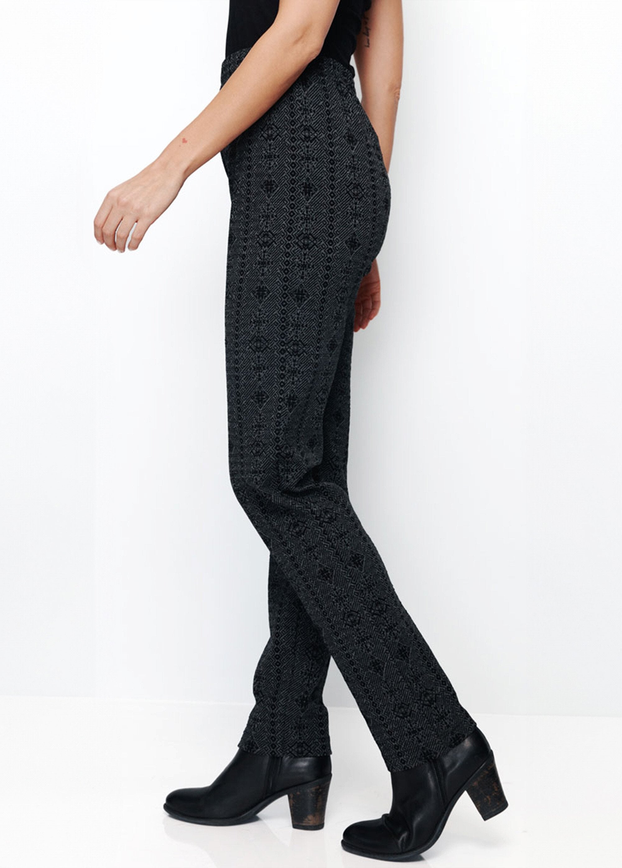 Legging_van_stretch_jersey_met_elastische_tailleband_Antraciet_en_zwart_DR1_slim