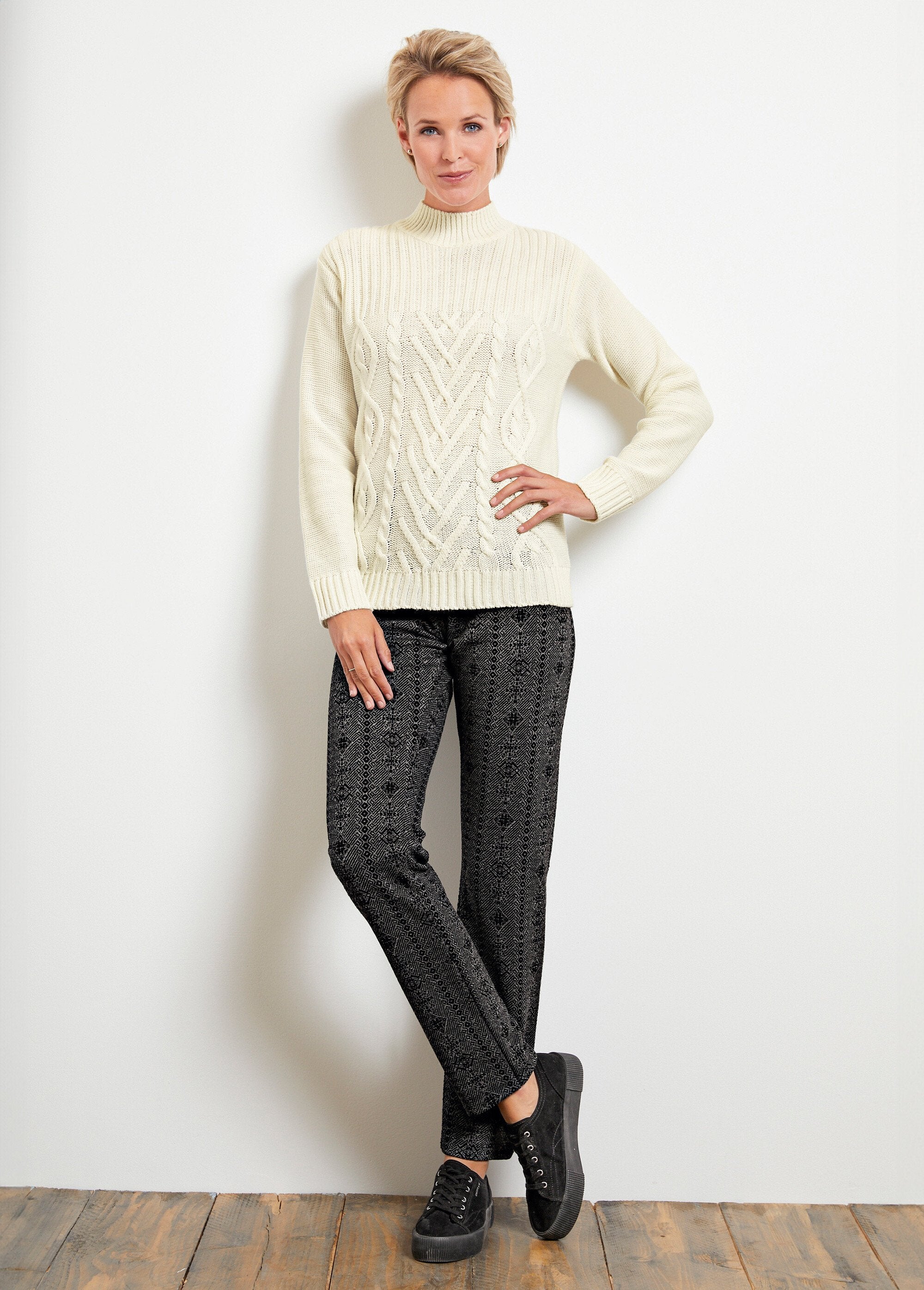 Legging_van_stretch_jersey_met_elastische_tailleband_Antraciet_en_zwart_SF1_slim