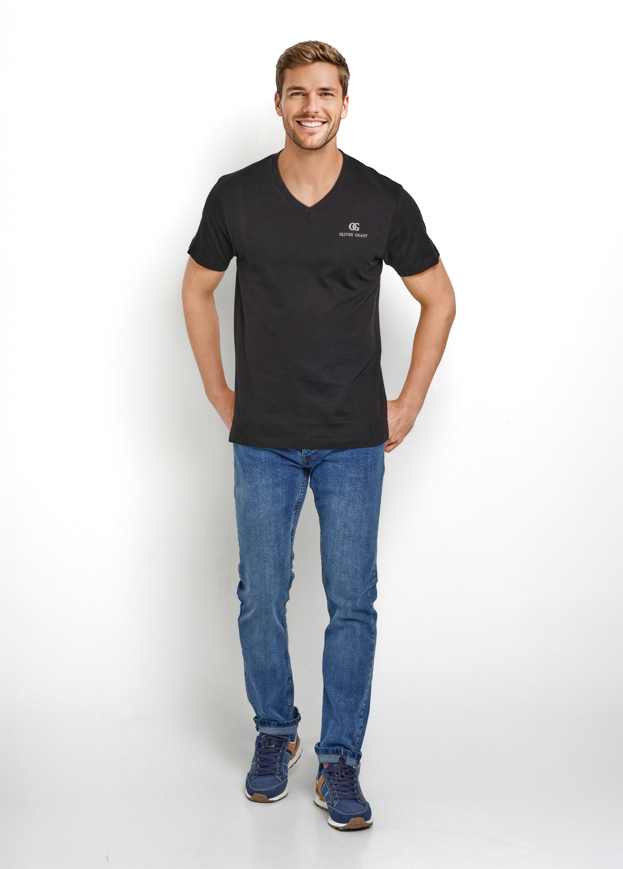 Assortiment_V-hals_T-shirts_met_korte_mouwen_Assortis_noir_SF1_slim