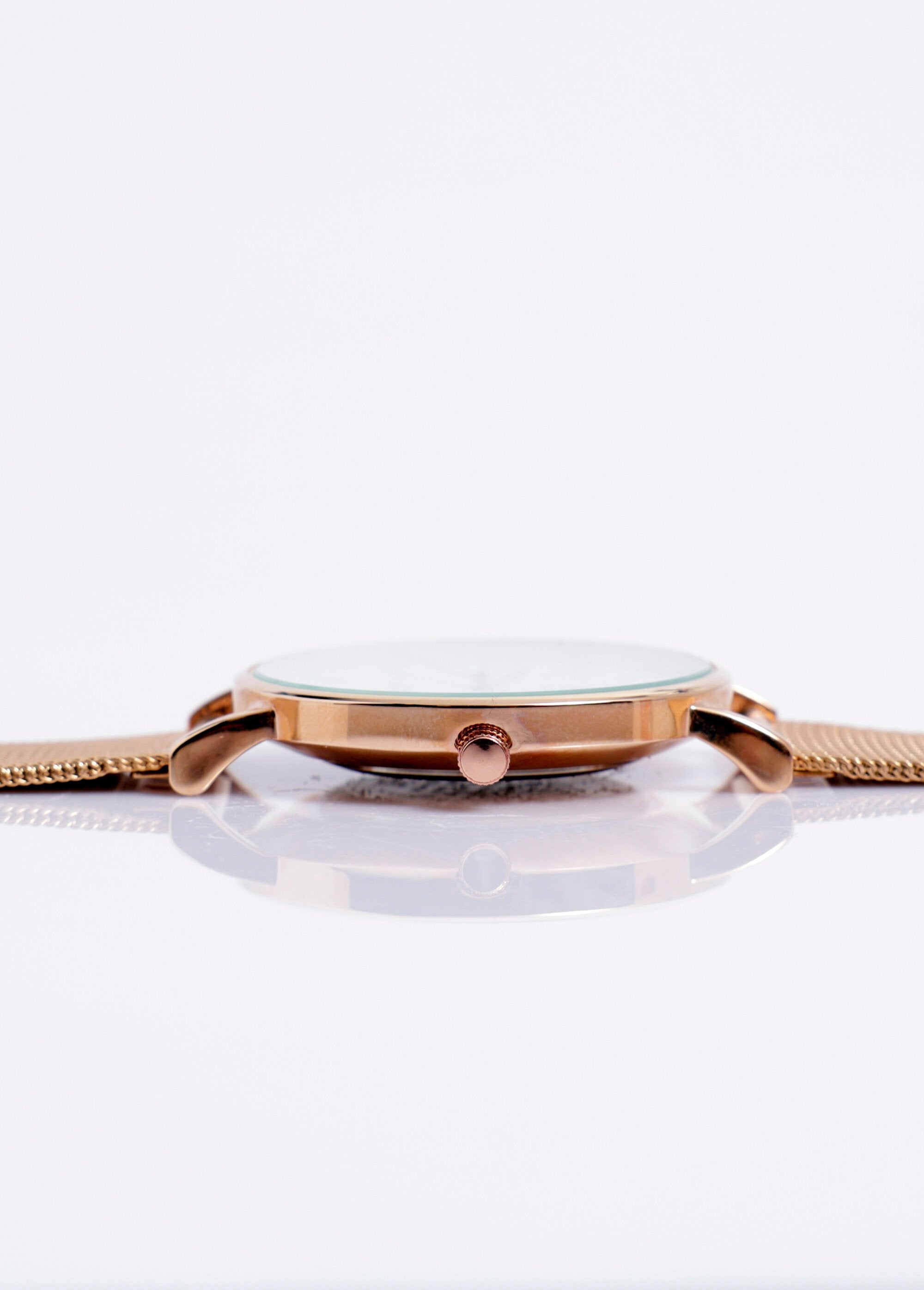 Rond_horloge_met_Milanese_schakelband_2R_Rose_blanc_DE2_slim