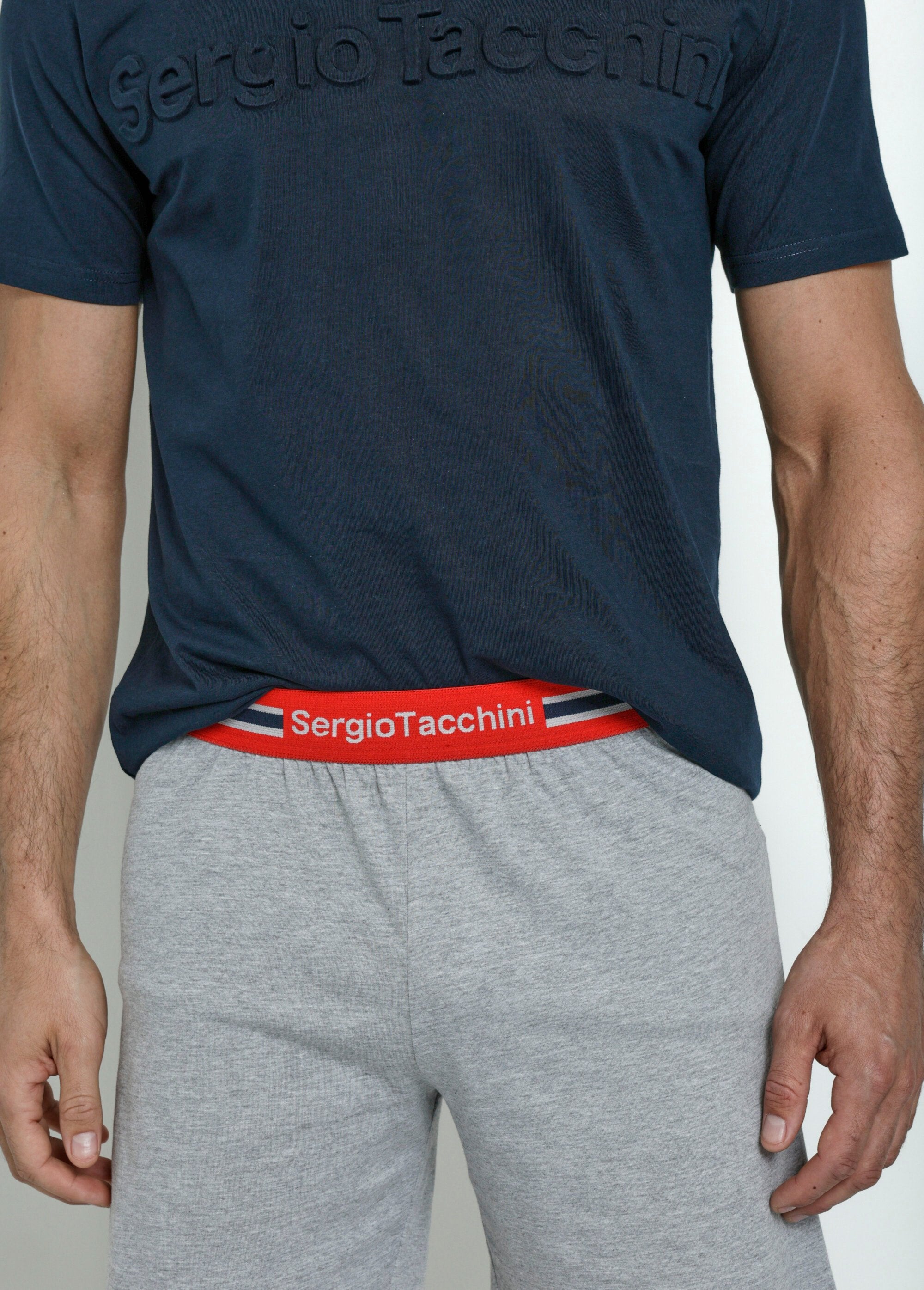 Katoenen_pyjamashort_met_3D-logo,_donker_thema_Marine_DE1_slim