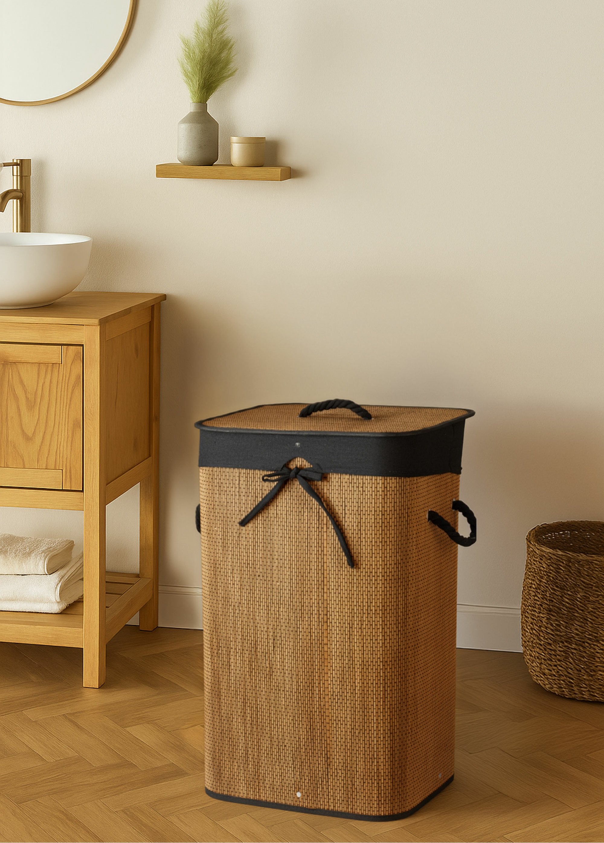 Geweven_wasmand_van_bamboe_en_stof_Noir_et_bambou_SF1_slim