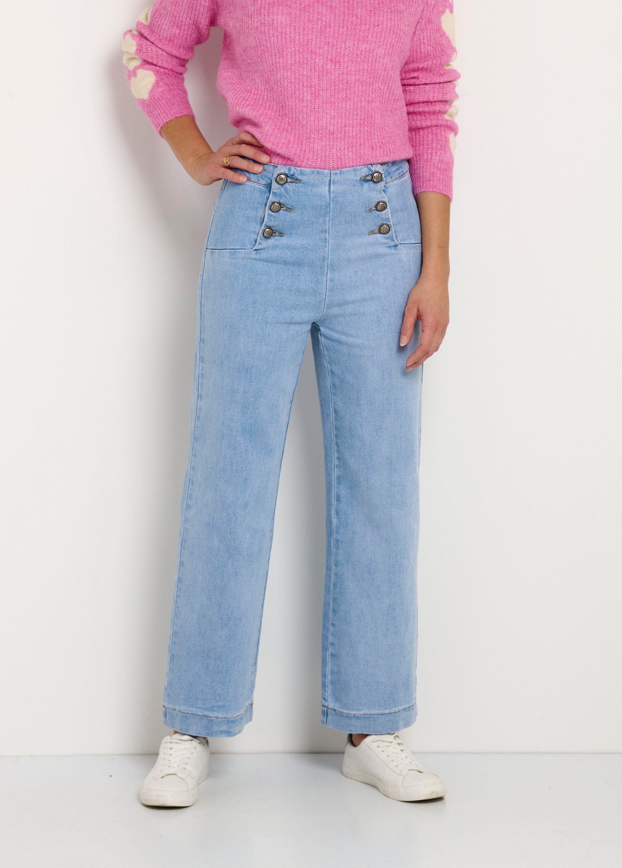 Flare_denim_brugbroek_Bleached_FA1_slim