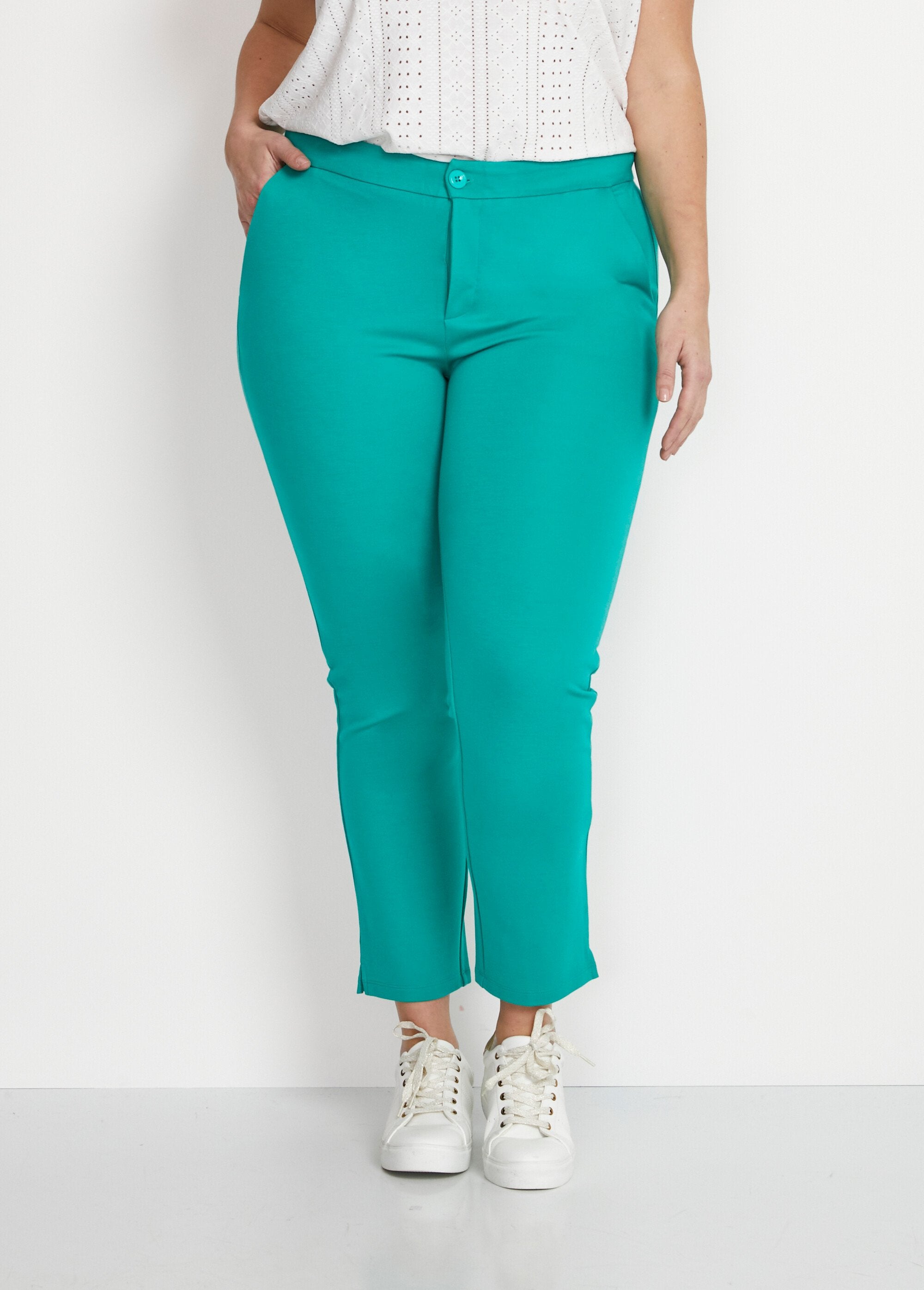 Pantalon_droit_7/8ème_maille_milano_Vert_FA1_curvy
