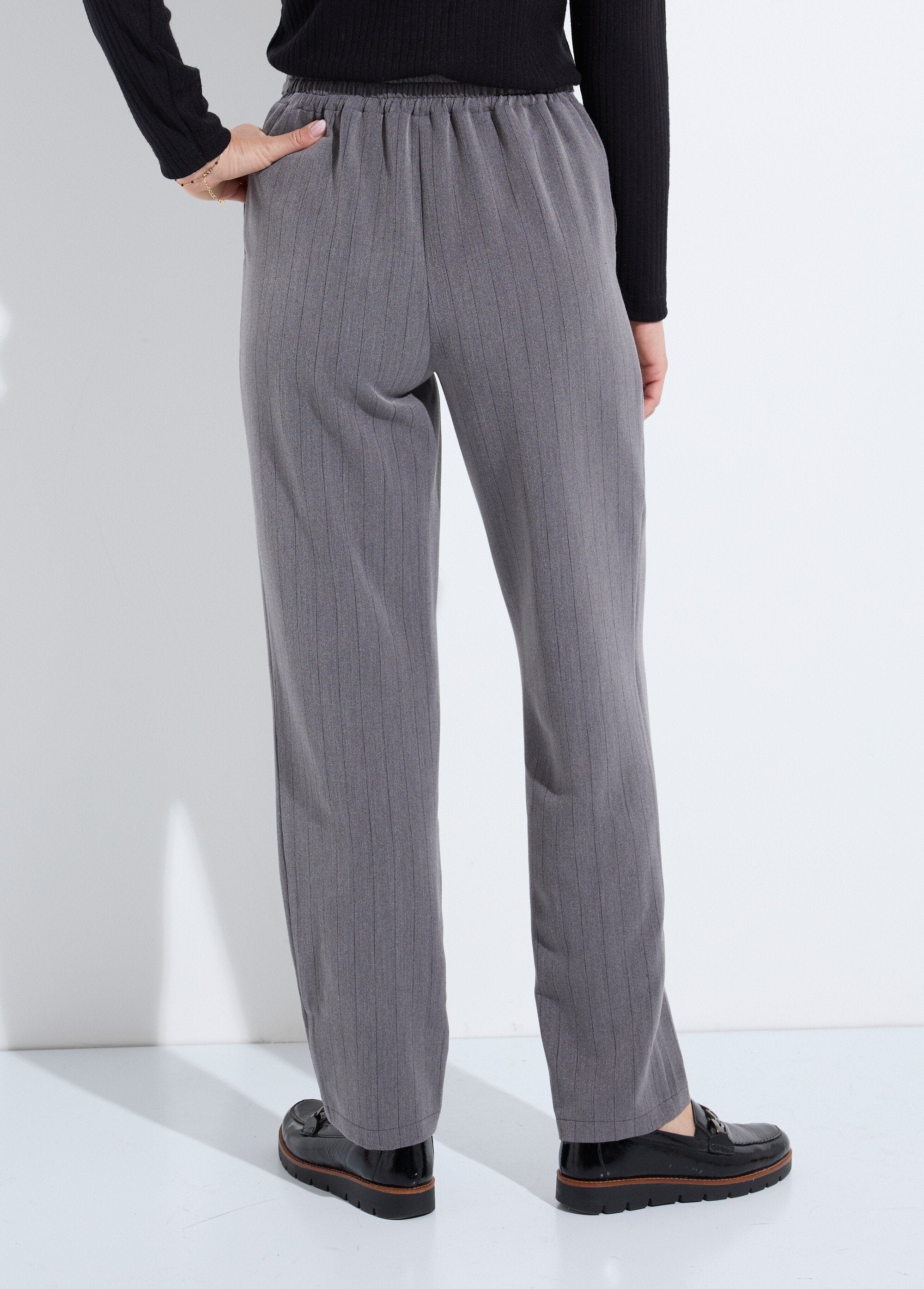 Rechte_broek_met_3/4_elastische_tailleband_Gris_et_noir_DO1_slim
