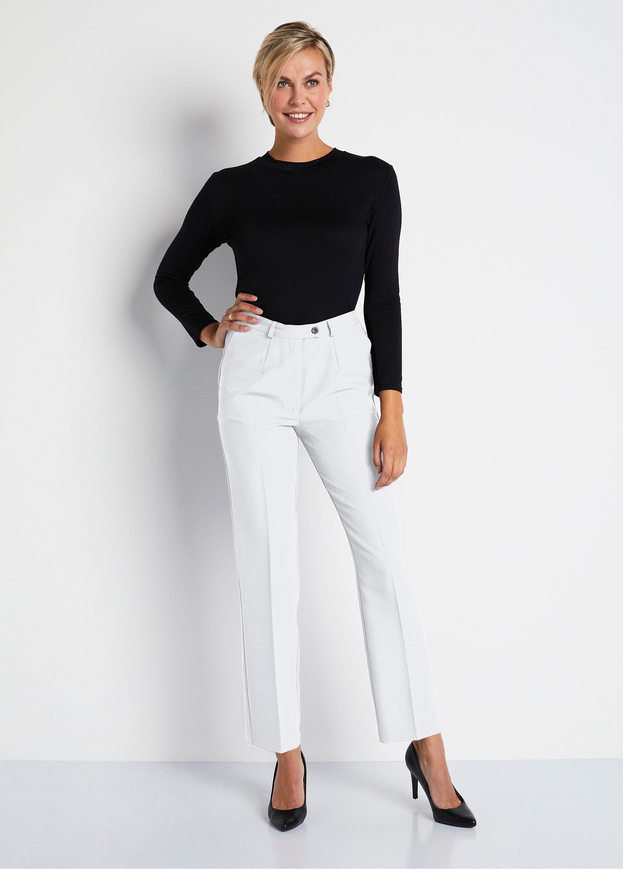 Rechte_broek_met_semi-elastische_tailleband_van_kreukvrije_stof_Blanc_SF1_slim