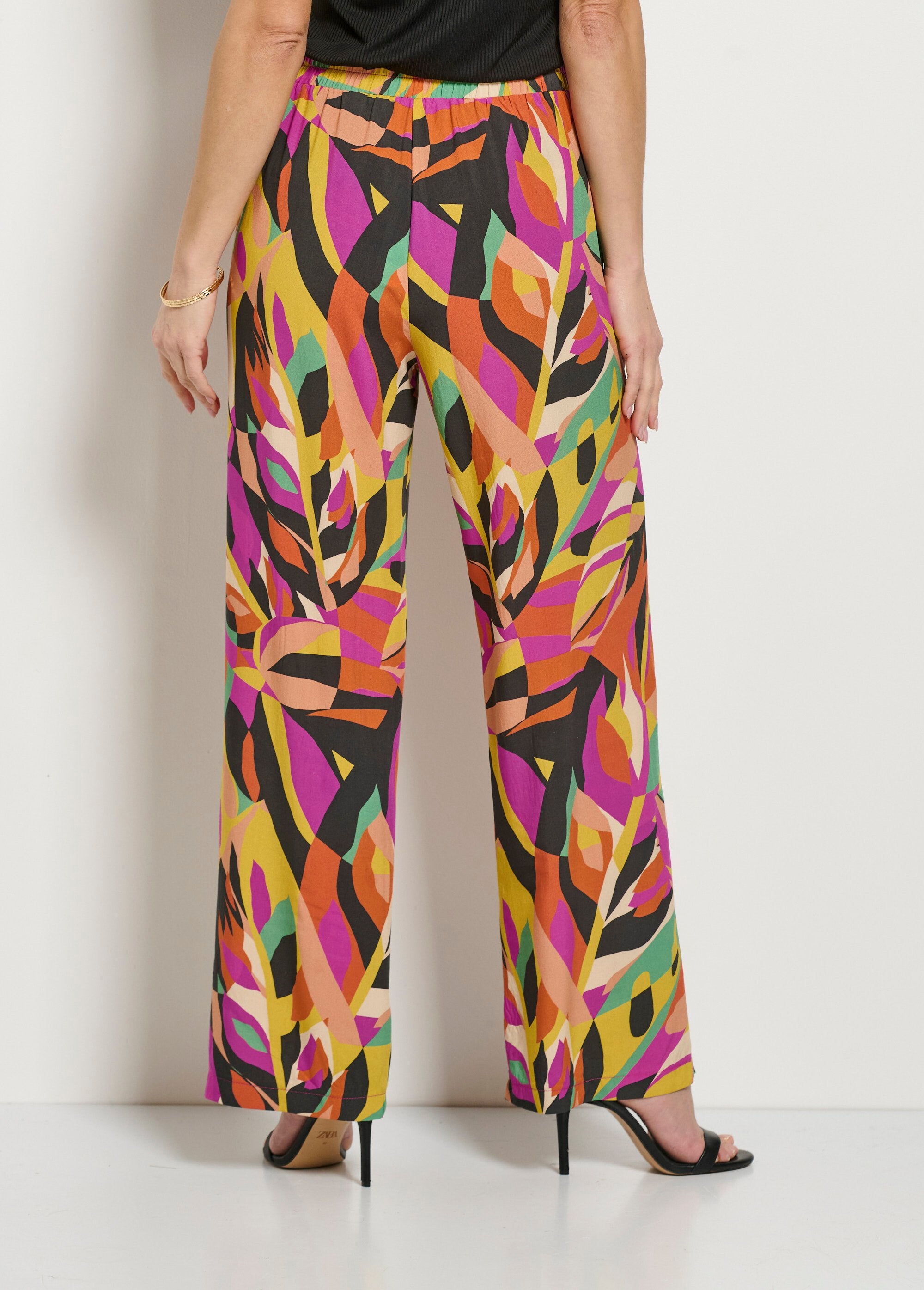 Broek_met_wijde_pijpen_en_bedrukte_semi-elastische_tailleband_Multicolore_DO1_slim