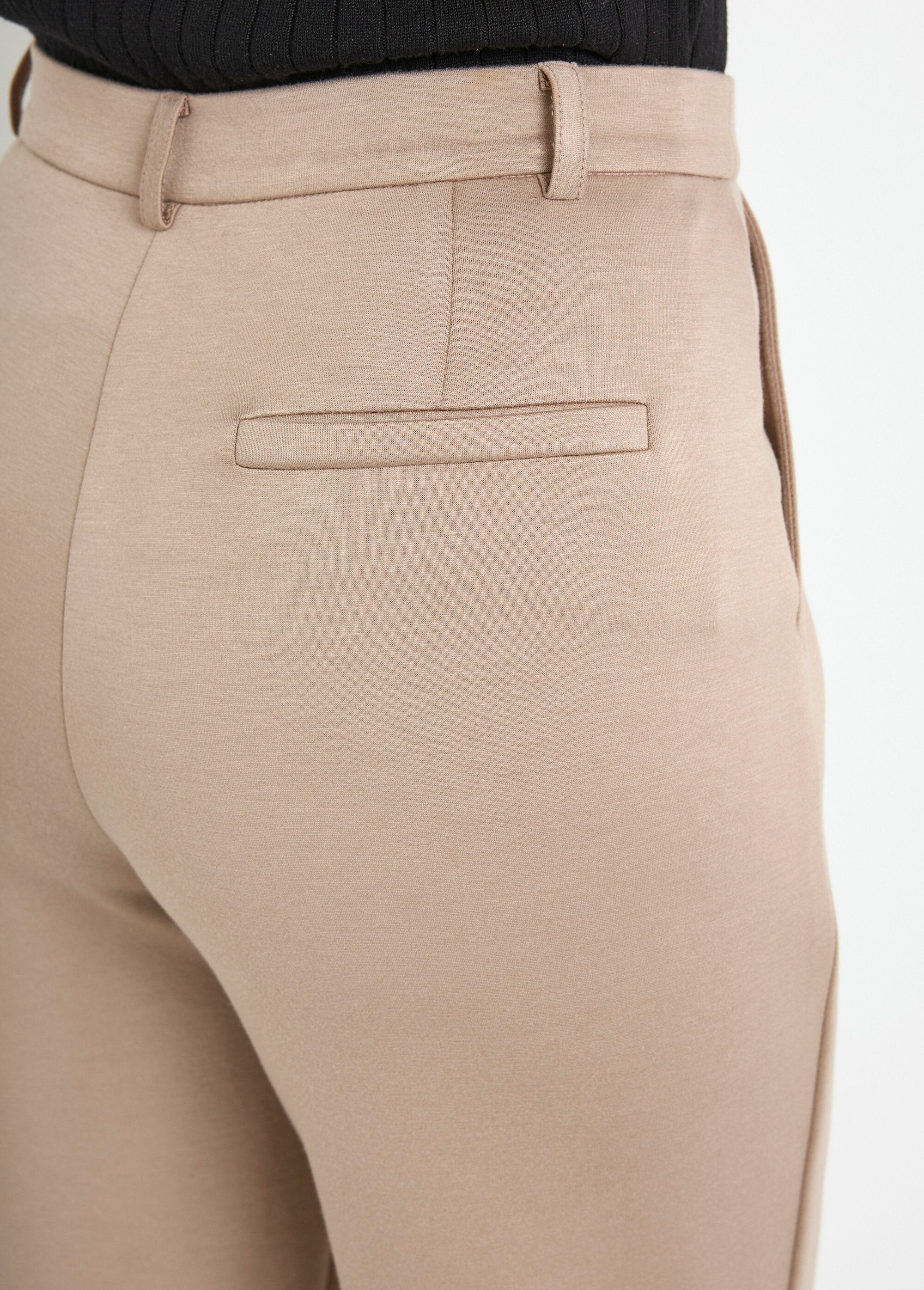 Gestructureerde_city_broek_in_effen_milano_breisel_Beige_DE2_slim
