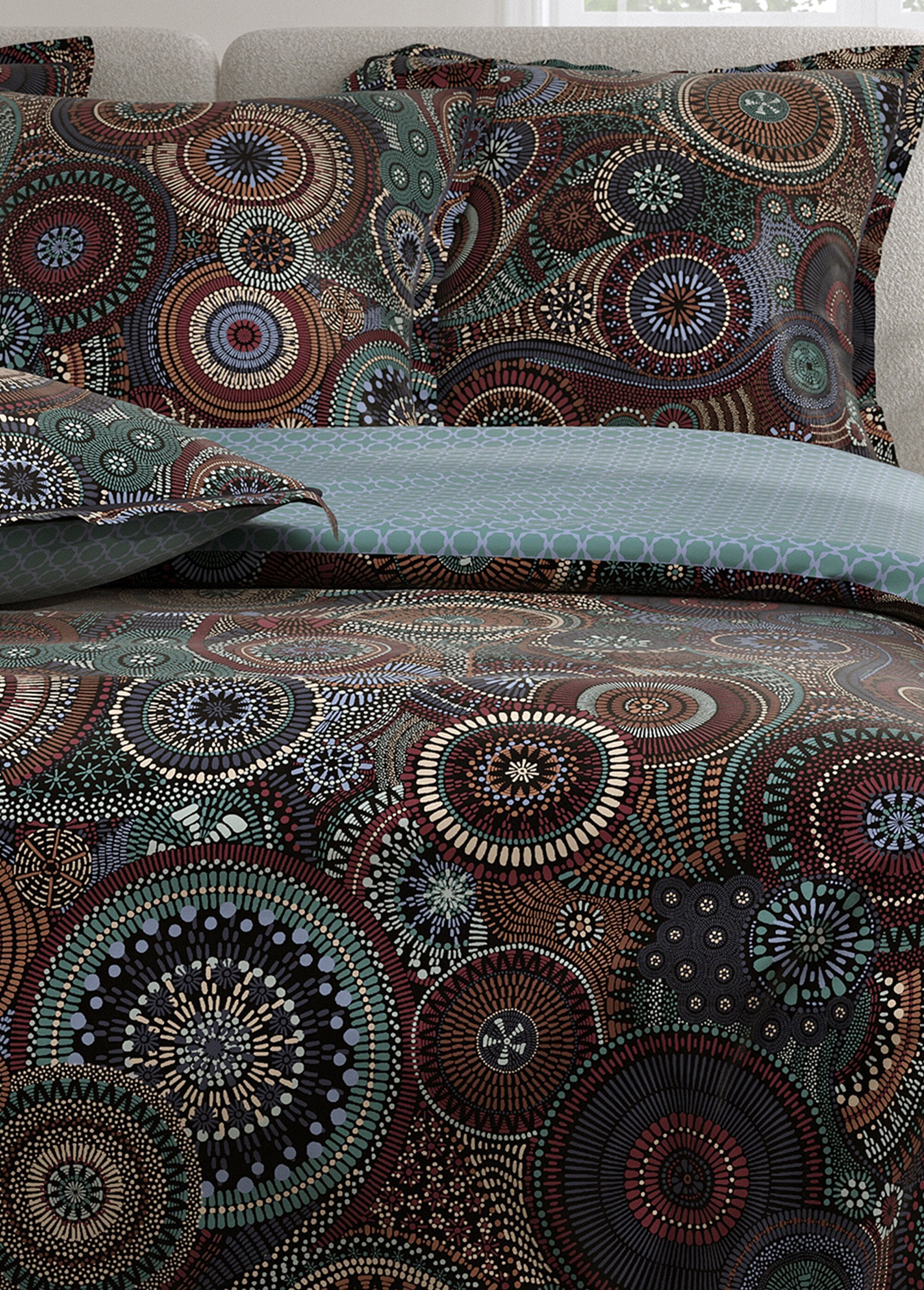 3-delige_perkal_bedlinnen_set_met_dekbedovertrek,_rozetten_Imprime_bleu_DE3_slim