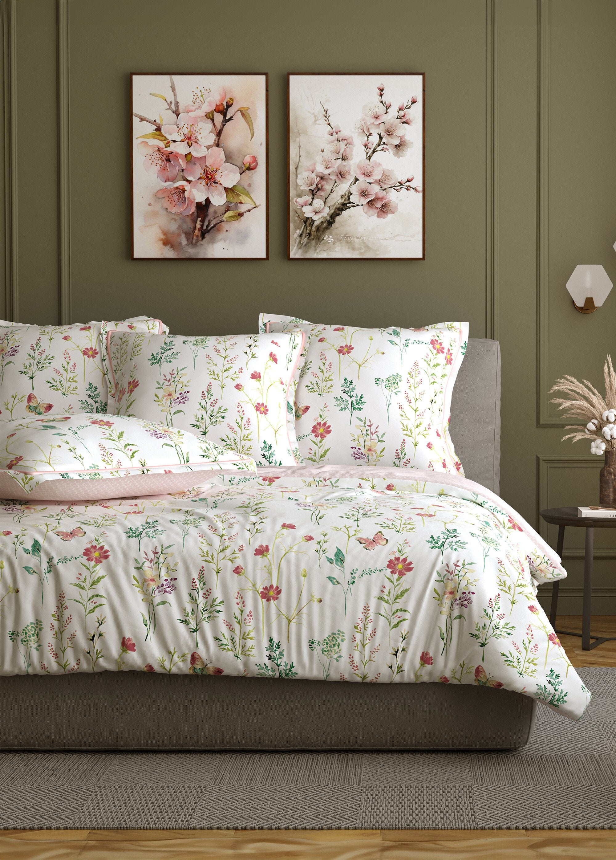 4-delige_bedset_met_onderlaken,_vlinders_Imprime_rose_FA1_slim