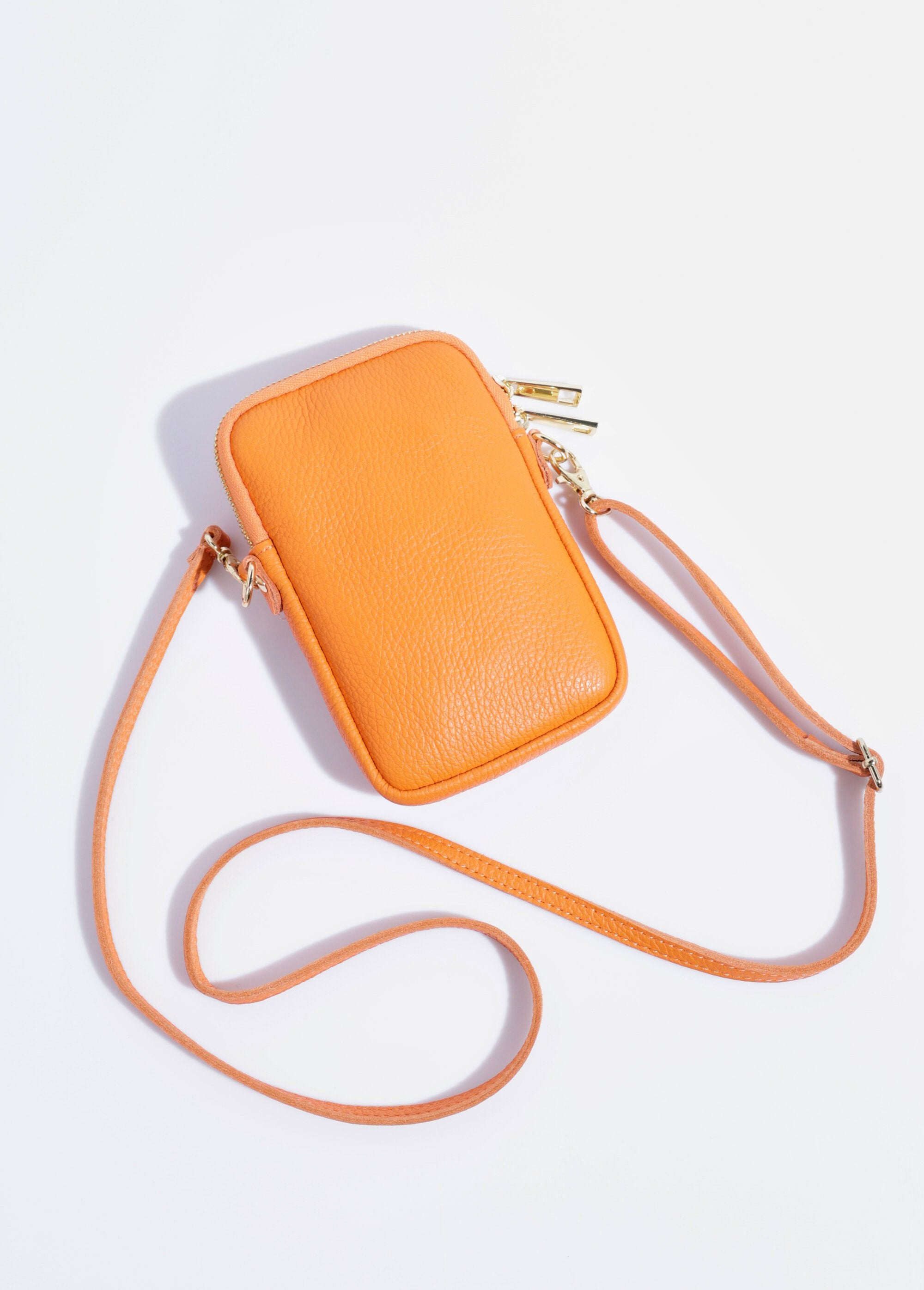 Leren_telefoonhoesje_met_rits_Orange_DO1_slim