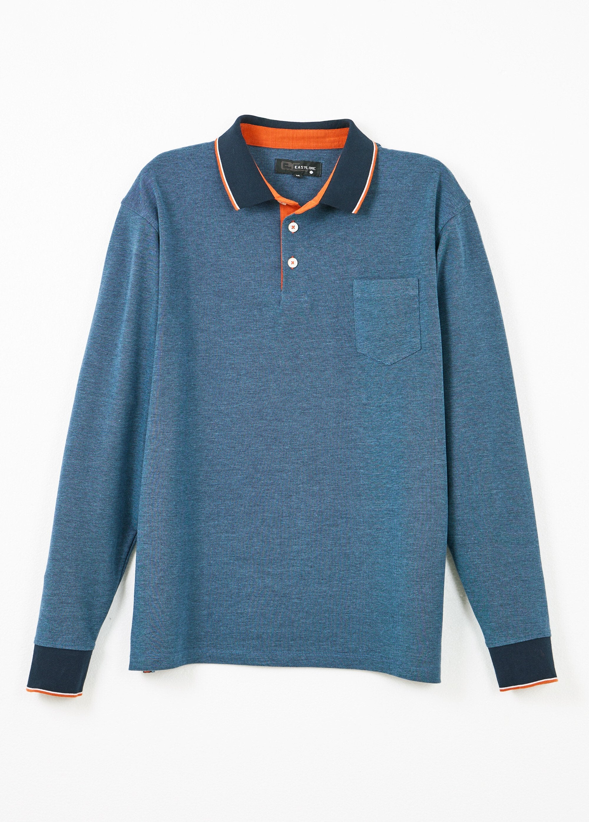 Katoenen_piqué_polo_met_lange_mouwen_Bleu_AP1_slim
