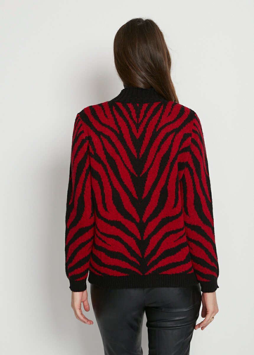 Zebra_jacquard_trui_met_opstaande_kraag_Rouge_et_noir_DO1_slim