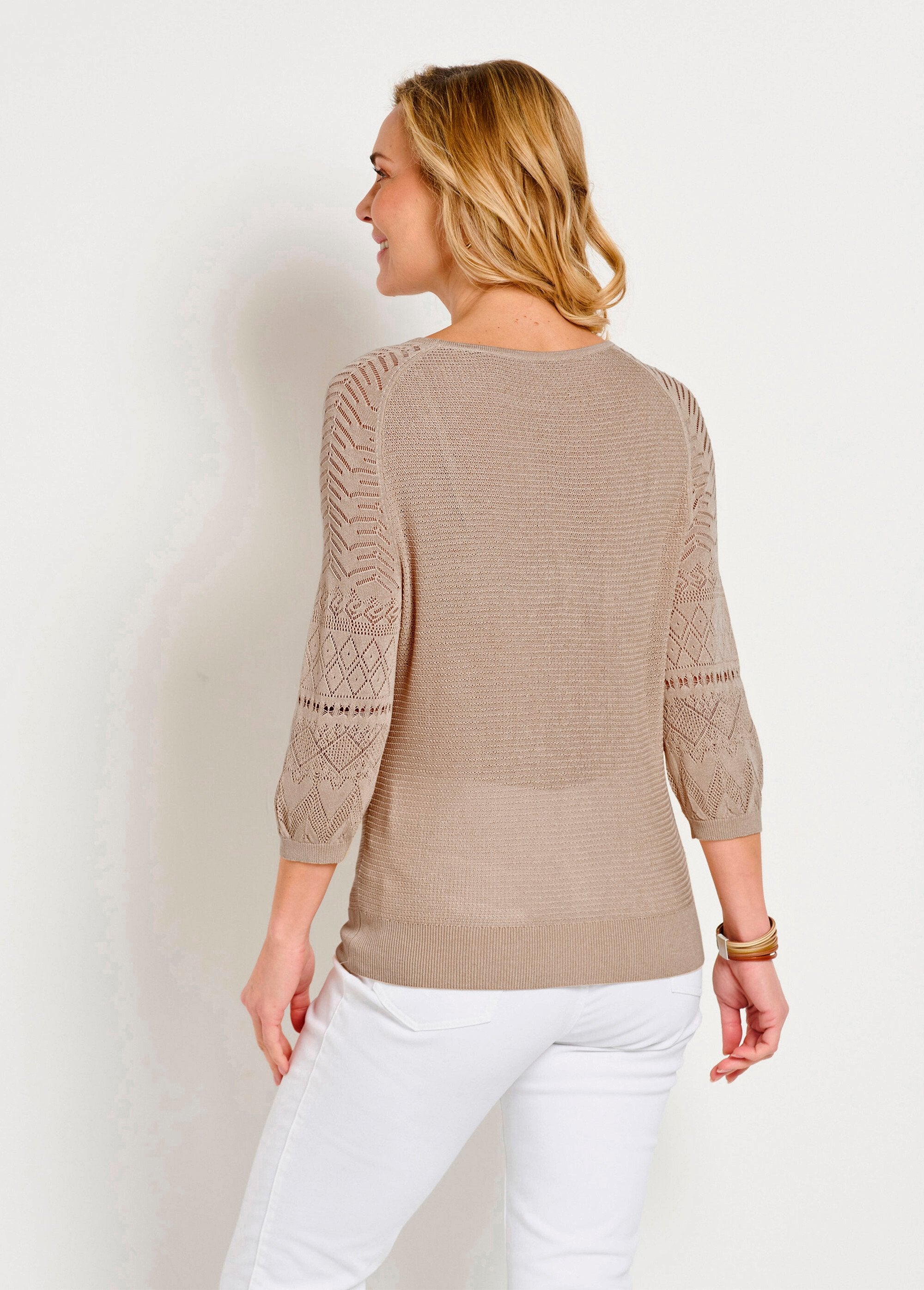 Lichtgewicht_3/4_raglan_mouw_trui_met_ronde_hals_Beige_DO1_slim