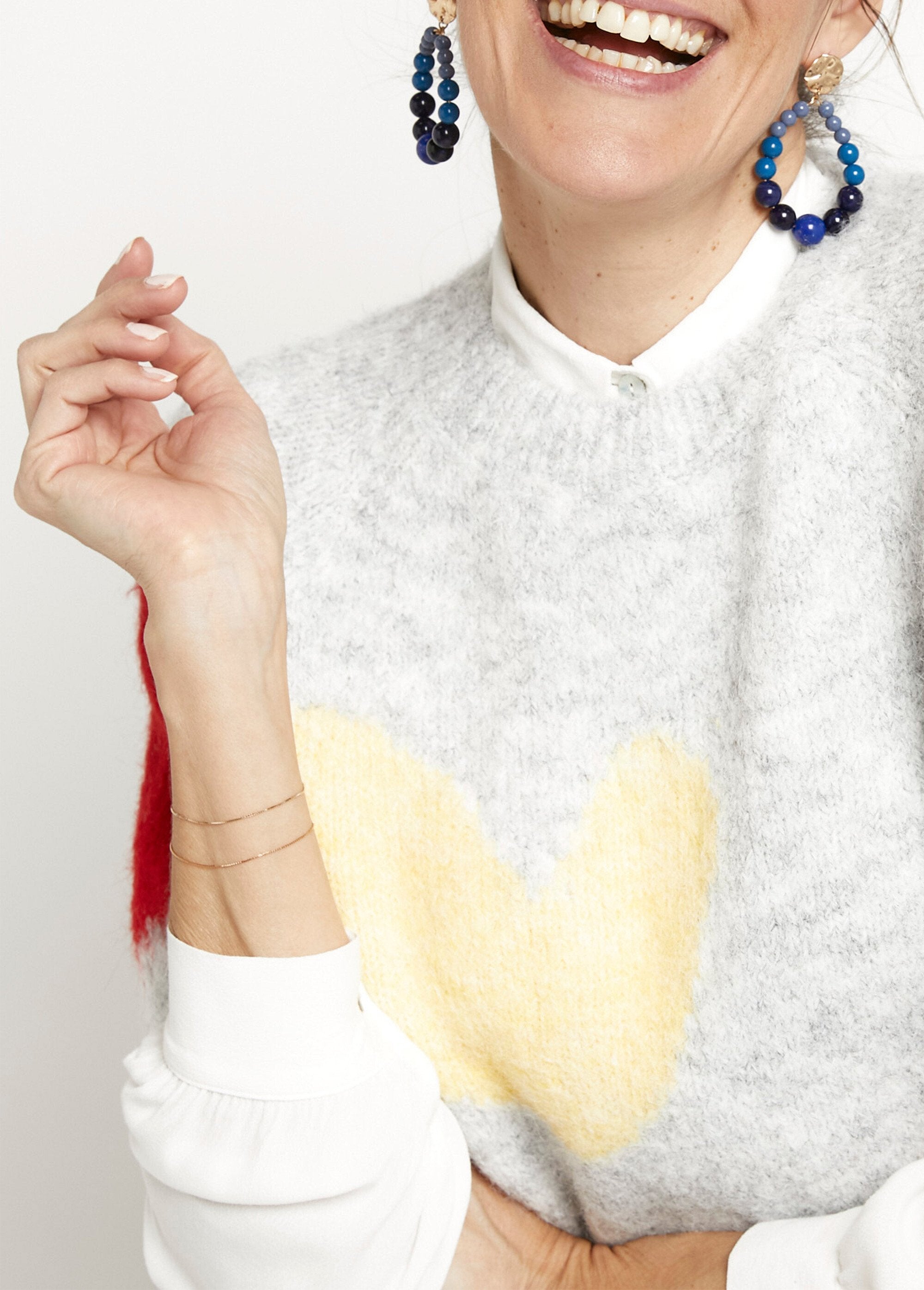 Trui_met_korte_mouwen_en_curs-detail_Gris_DE1_slim