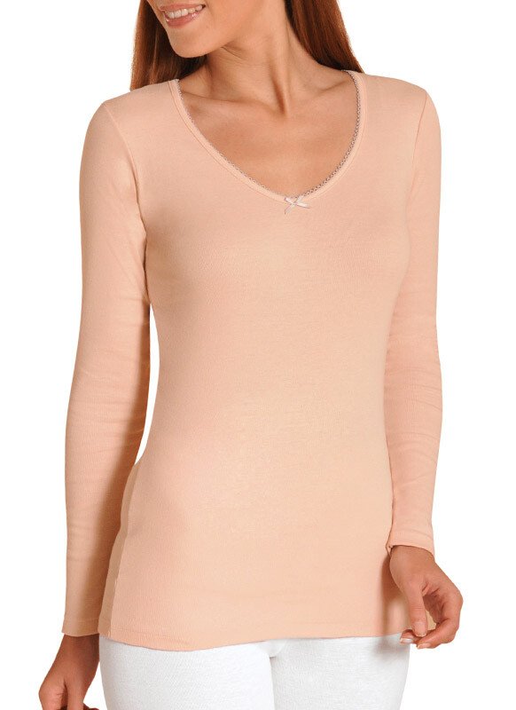 ®_Bestaansreden_-_Hydraterend_T-shirt_met_lange_mouwen_Peche_FA1_slim