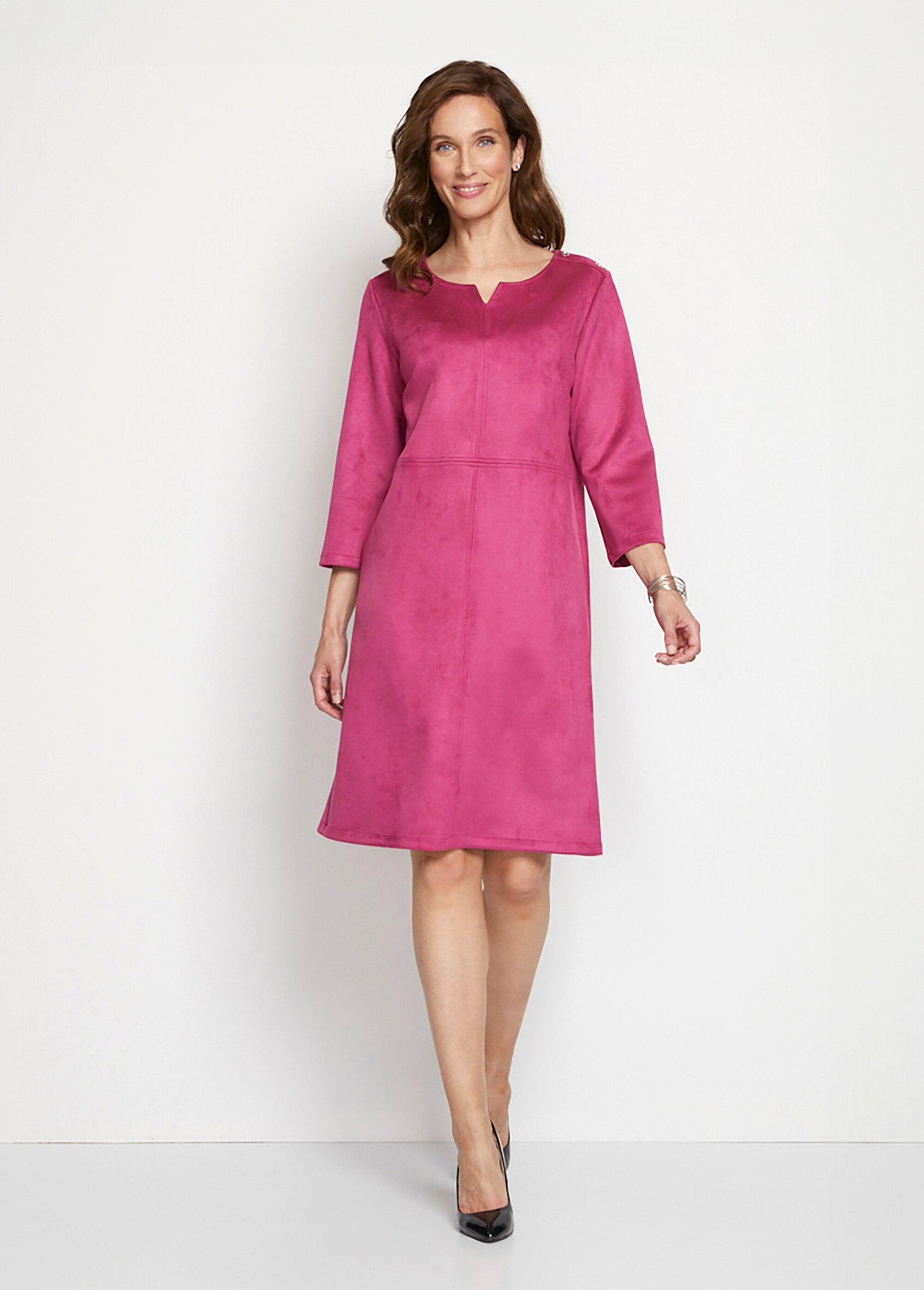 Korte_volle_jurk_in_effen_suède_Fuchsia_FA1_slim