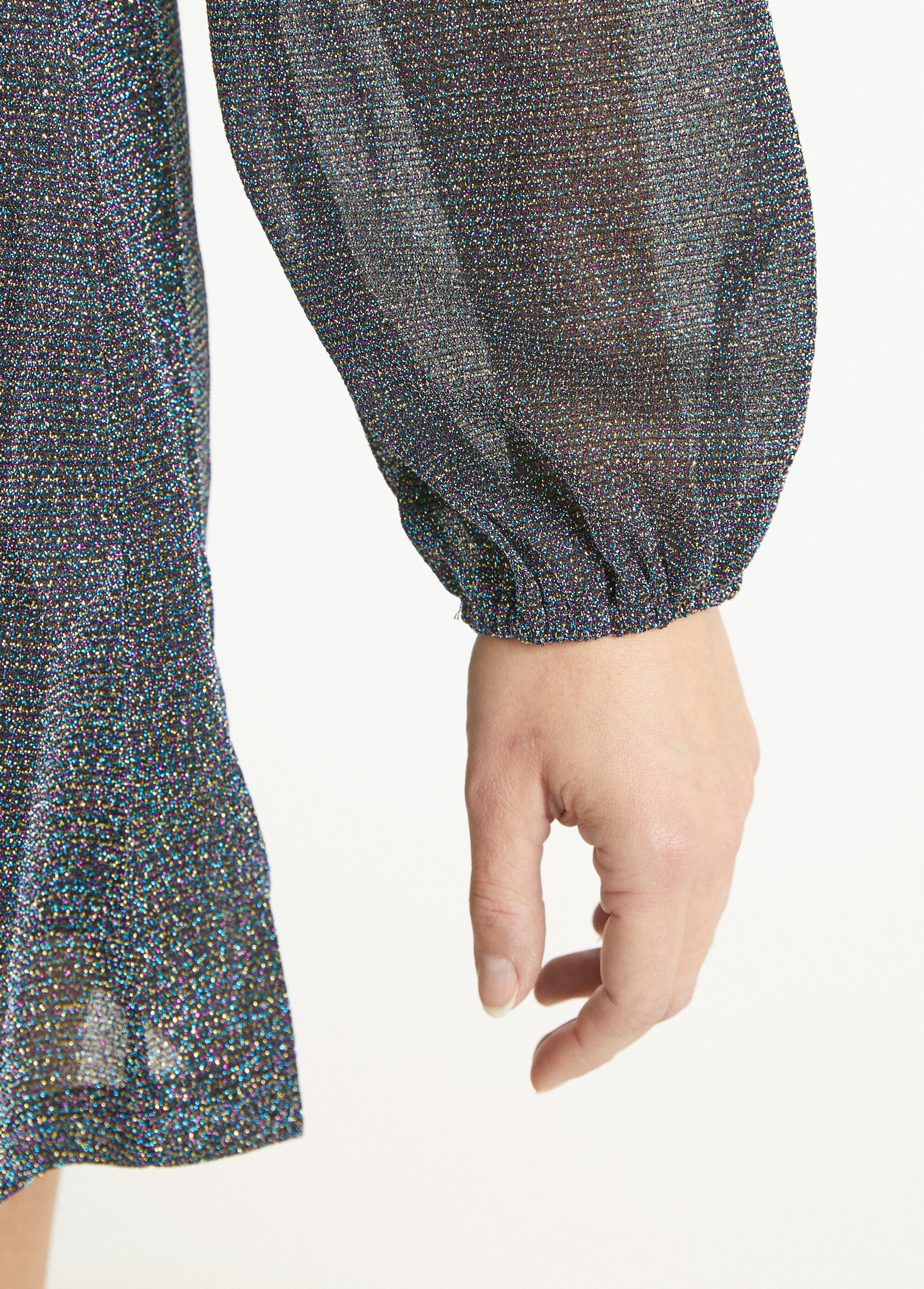 Korte_chique_glanzende_wikkeljurk_Multicolore_DE2_slim