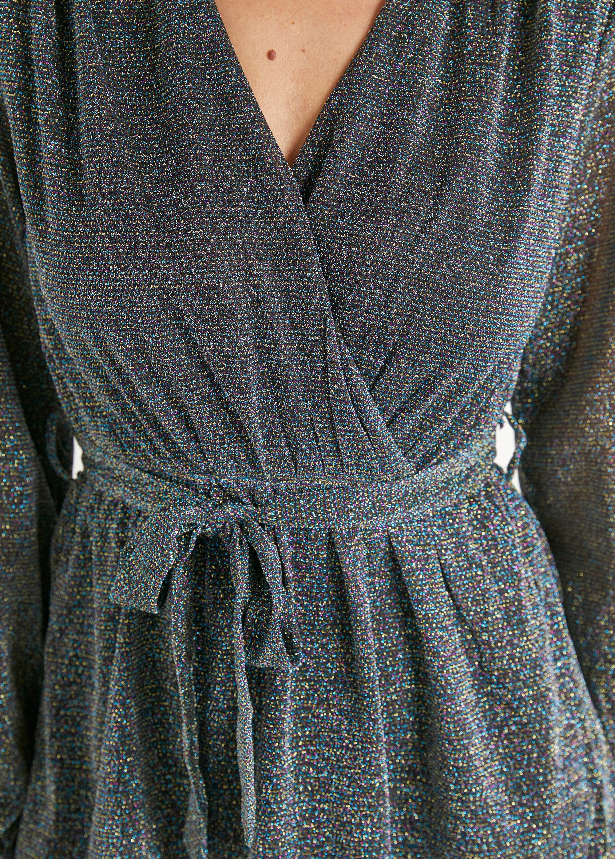 Korte_chique_glanzende_wikkeljurk_Multicolore_DE3_slim