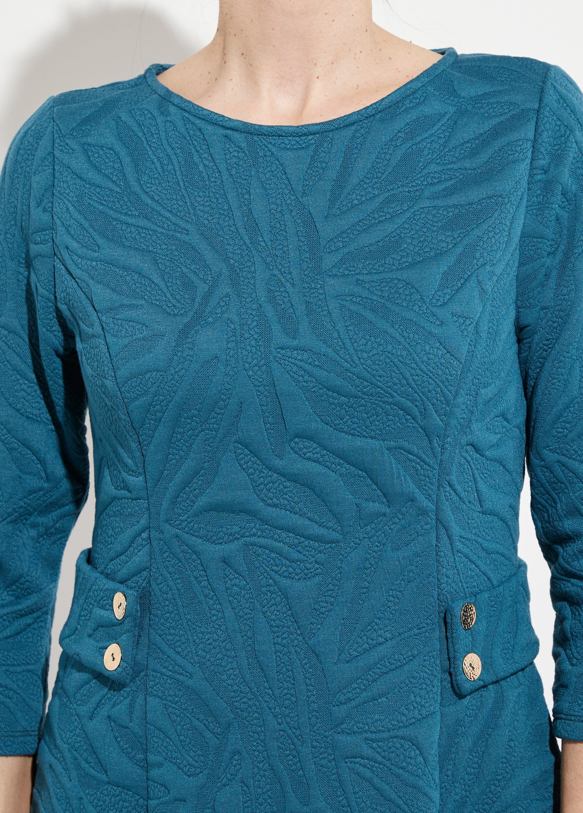 Korte_jurk_met_jacquardmotief_in_reliëf_Bleu_canard_DE2_slim