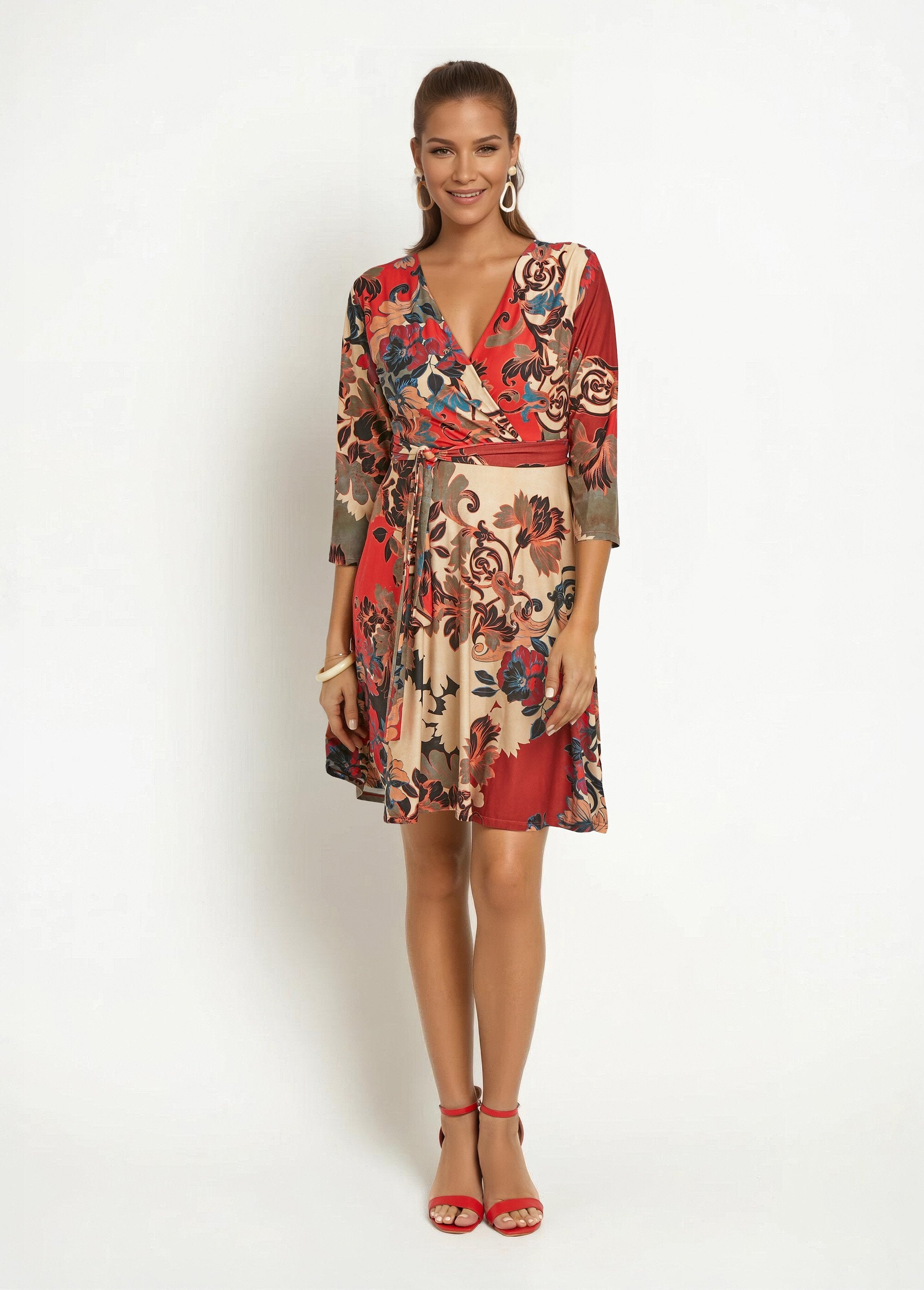 Wikkeljurk_met_stretch,_Japans_motief_Orange_et_beige_FA1_slim