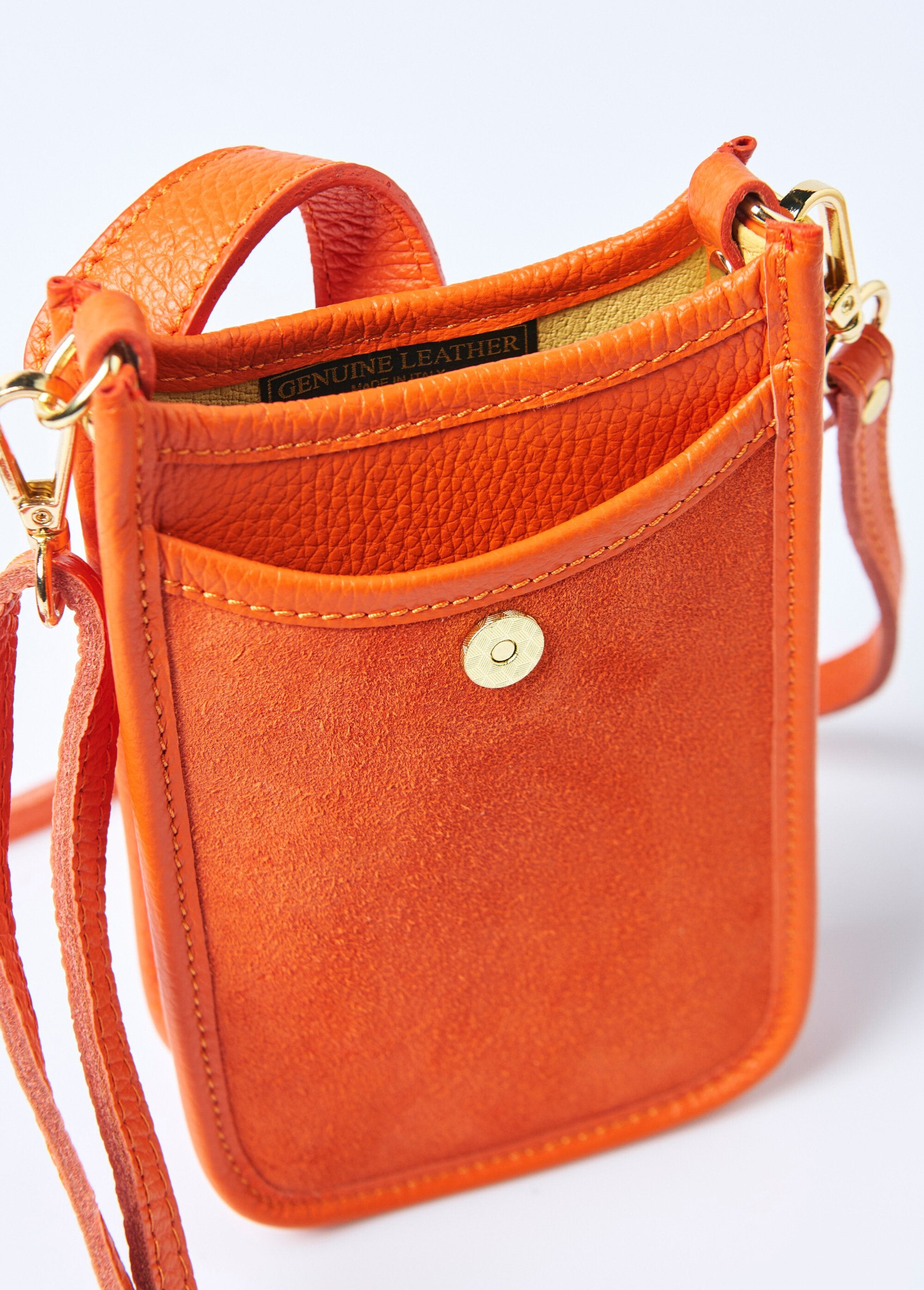 Leren_schoudertas_voor_smartphone_Orange_DE1_slim