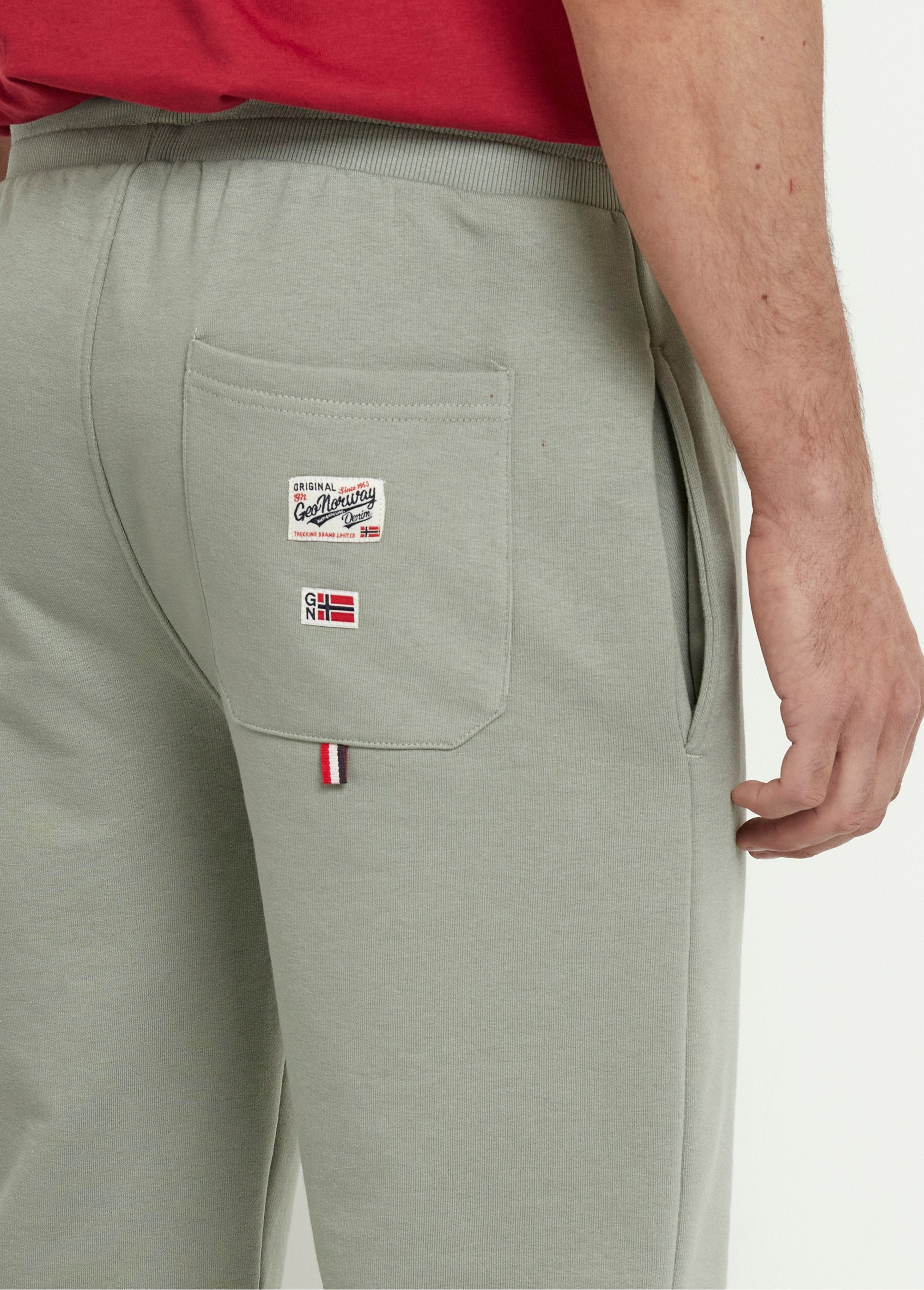Lange_fleece_short_met_elastische_tailleband_Olive_DE2_slim