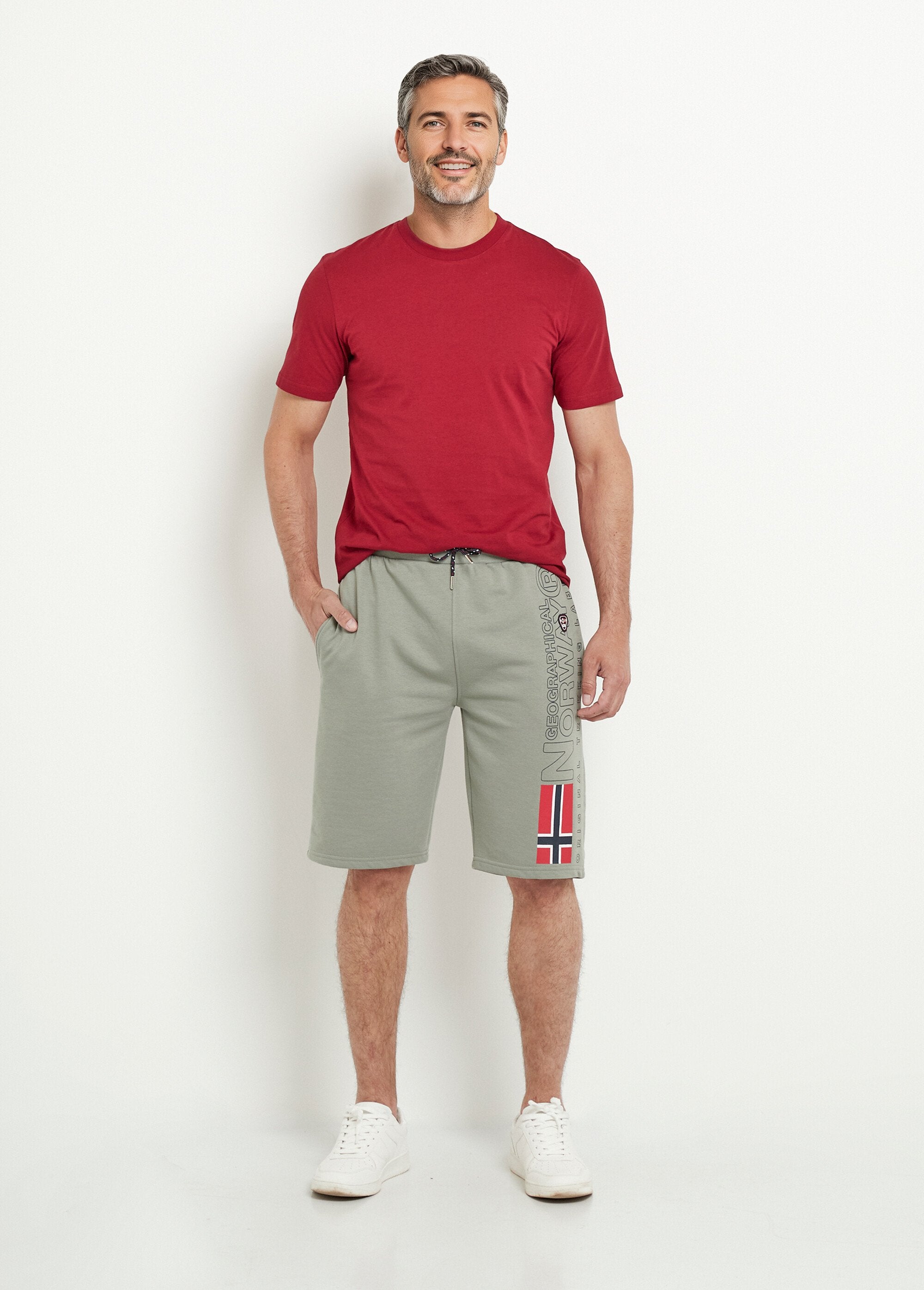 Lange_fleece_short_met_elastische_tailleband_Olive_SF1_slim