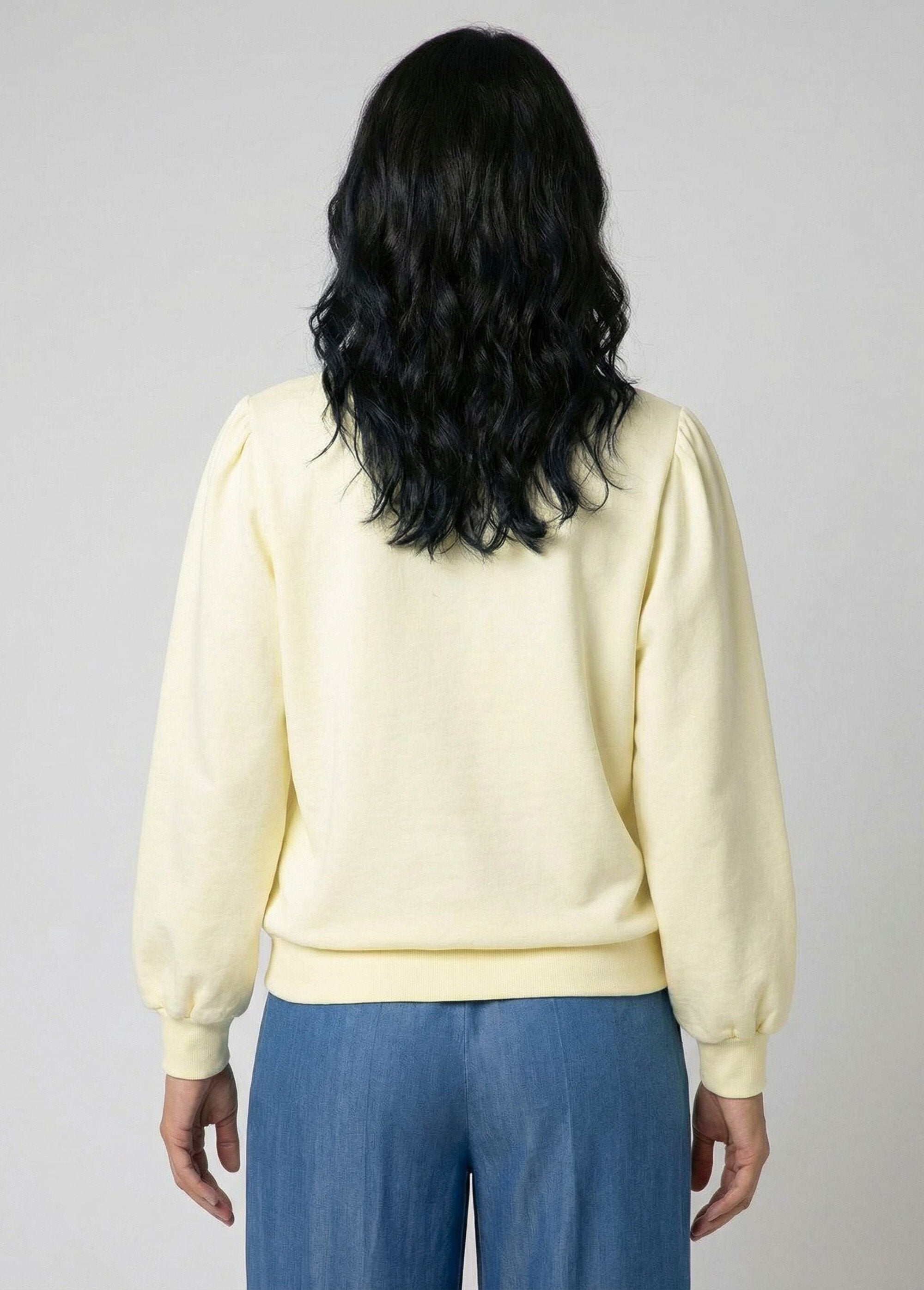 Sweatshirt_van_zuiver_katoen_met_opengewerkte_fleece_Jaune_DO1_slim