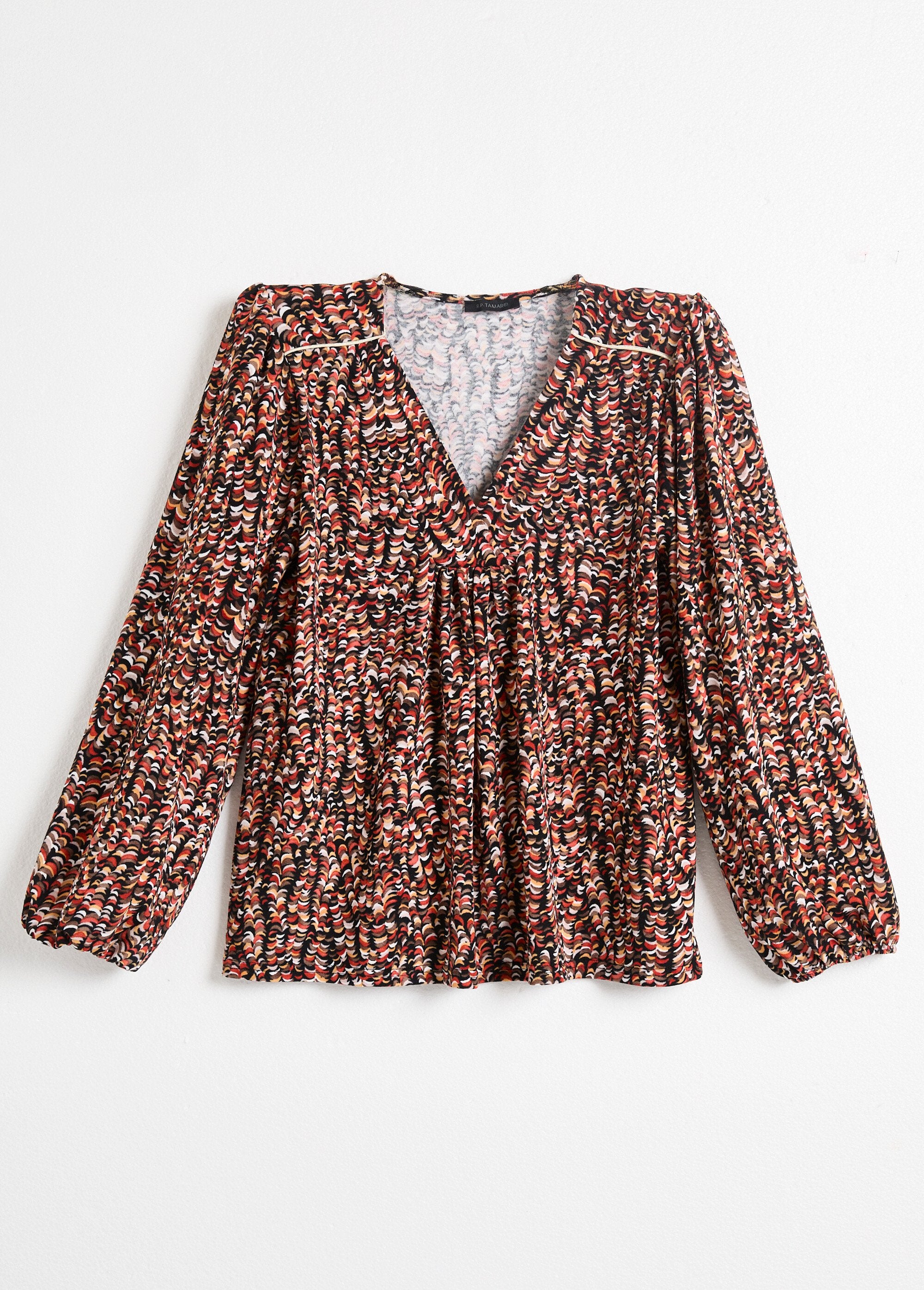 Losjes_vallend_T-shirt_met_grafische_print_Noir_et_miel_AP1_slim